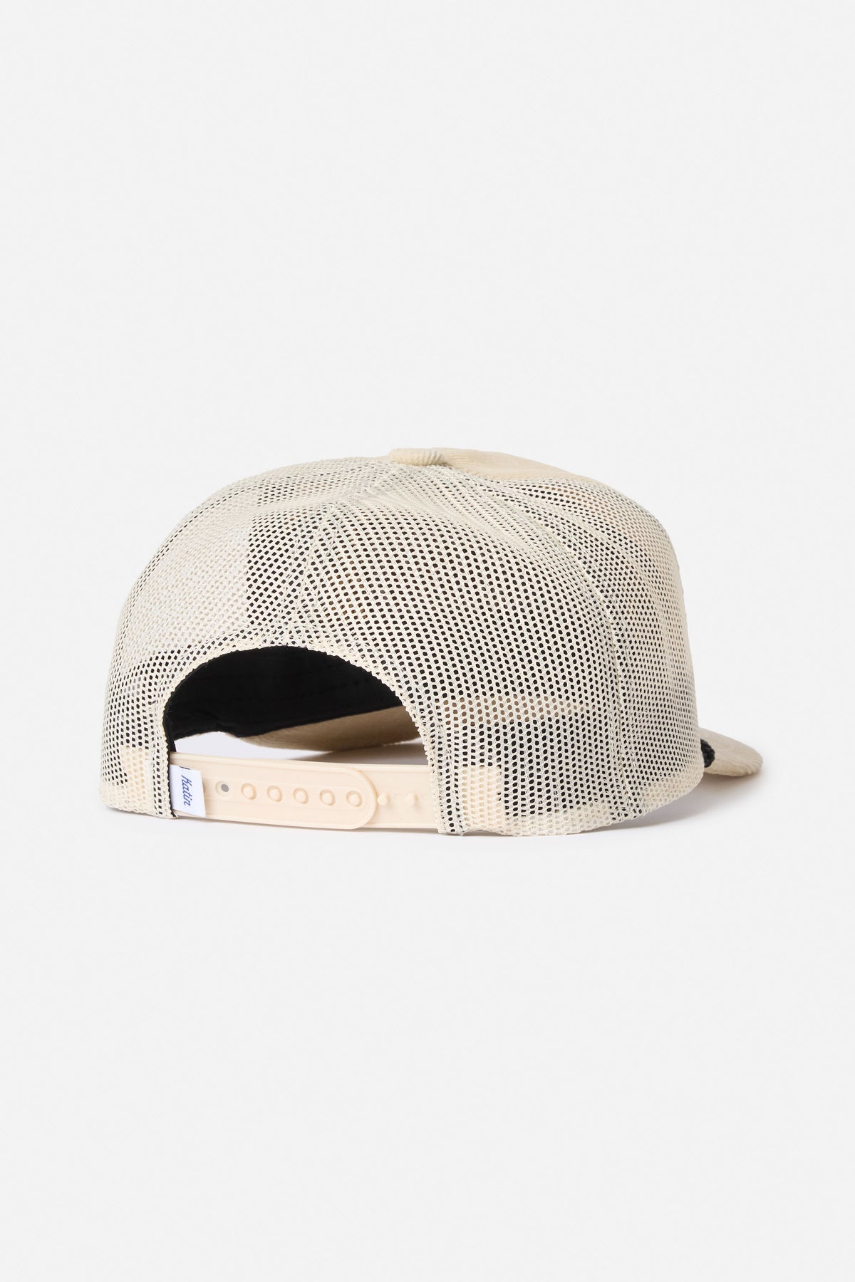 Beige mesh cap on a white background