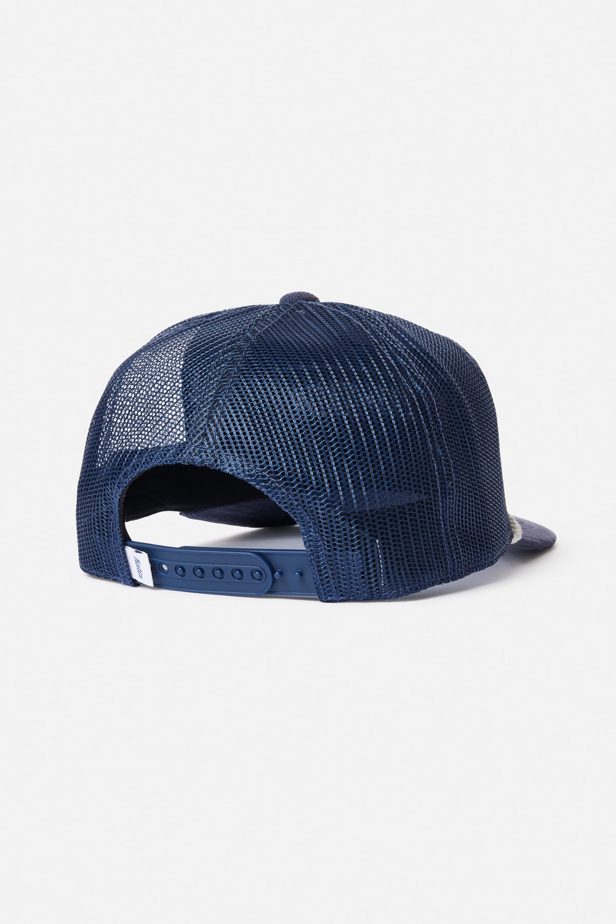 Navy blue mesh cap on a white background