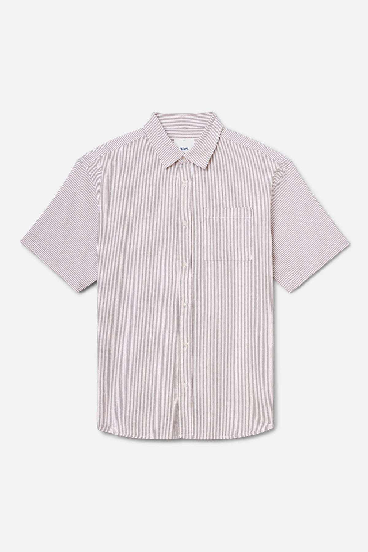 Short-sleeve shirt with a collar on a light gray background