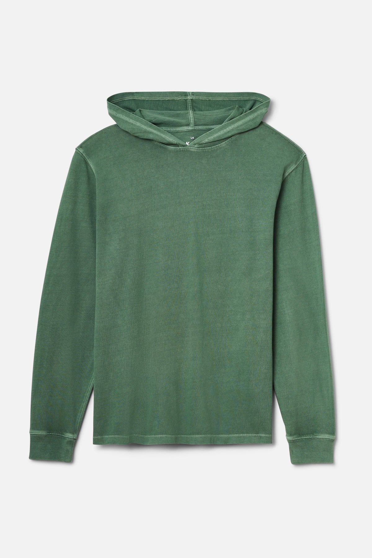 Green hoodie on a white background