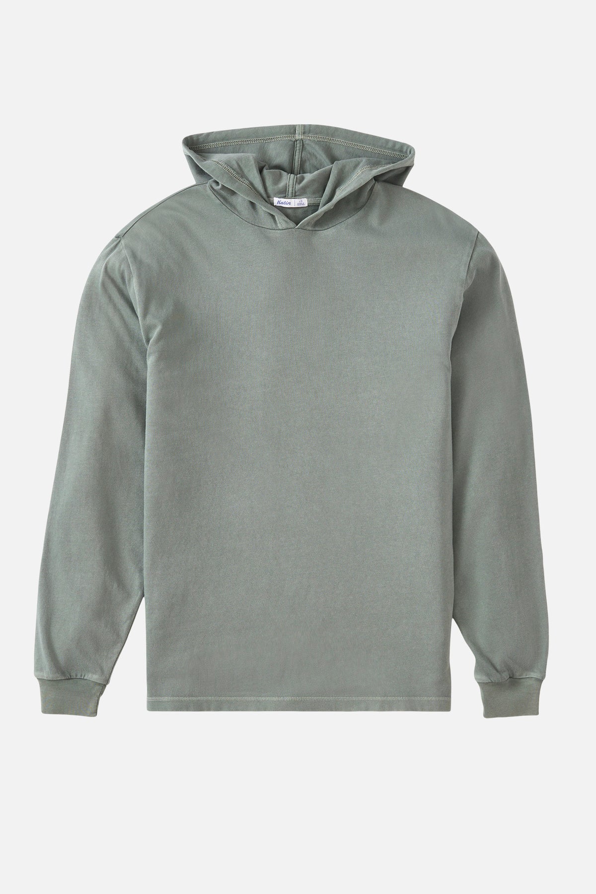 Dusty blue hoodie on a white background