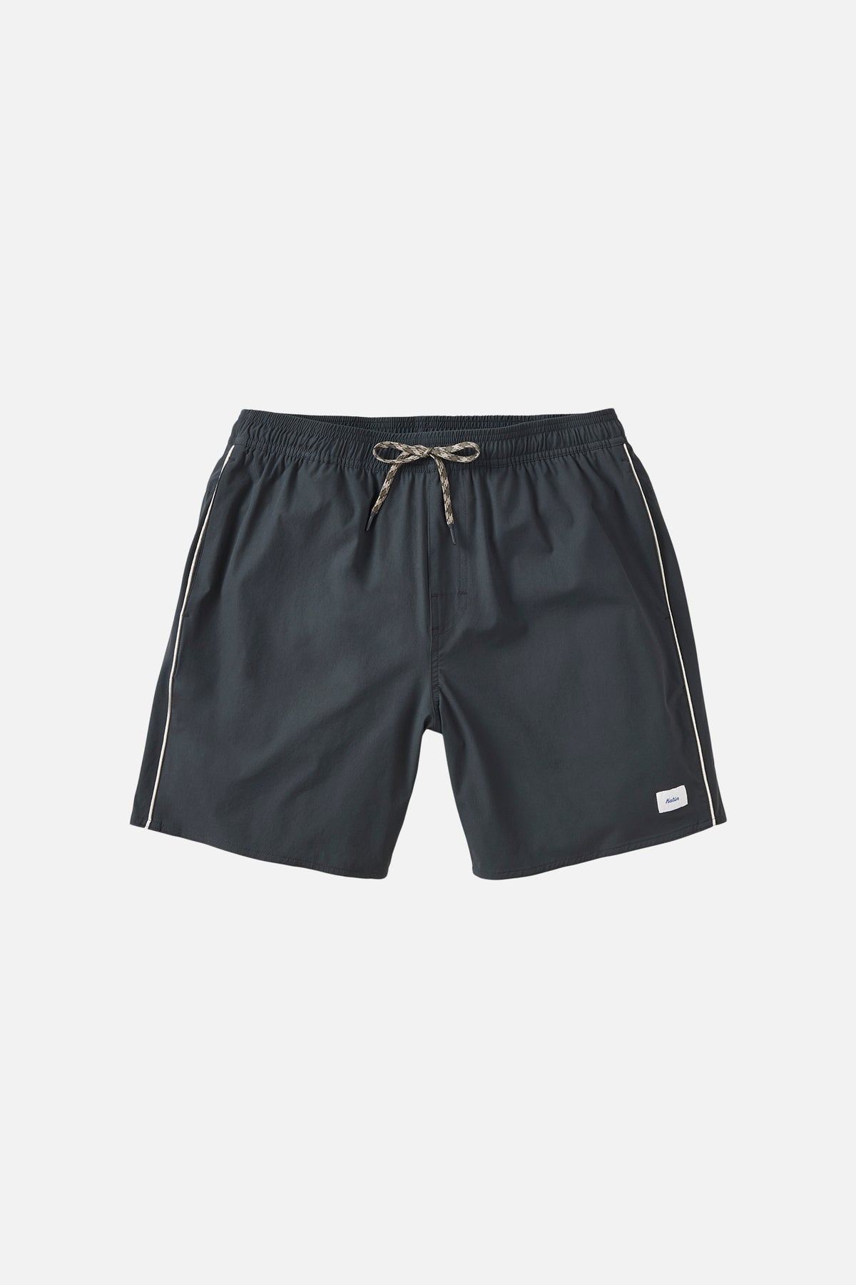 A pair of green OTG Richie Volley shorts with a drawcord waistband, side seam pockets, and a reflective logo above the back zip pocket.