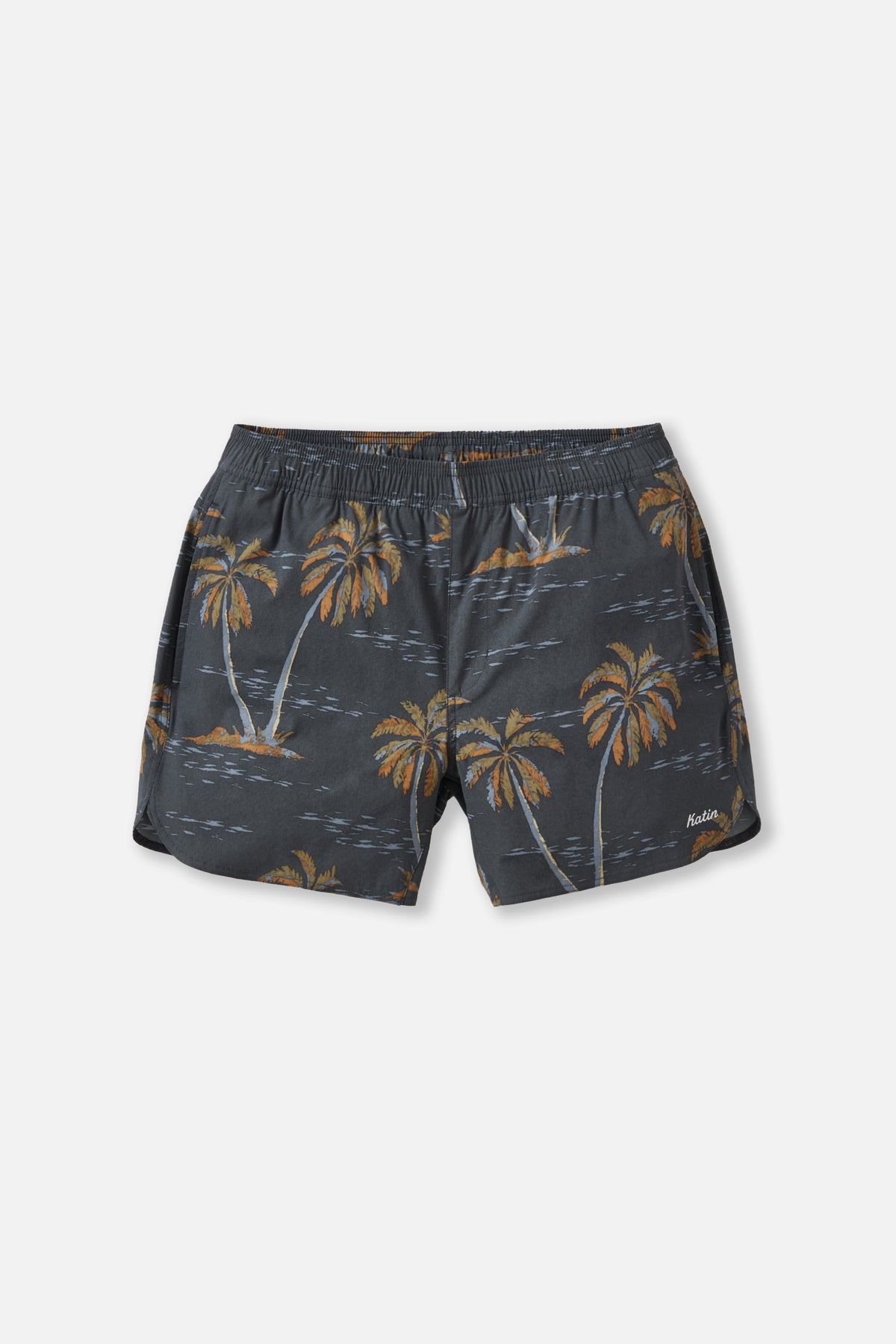 Shorts with palm tree pattern on a gray background