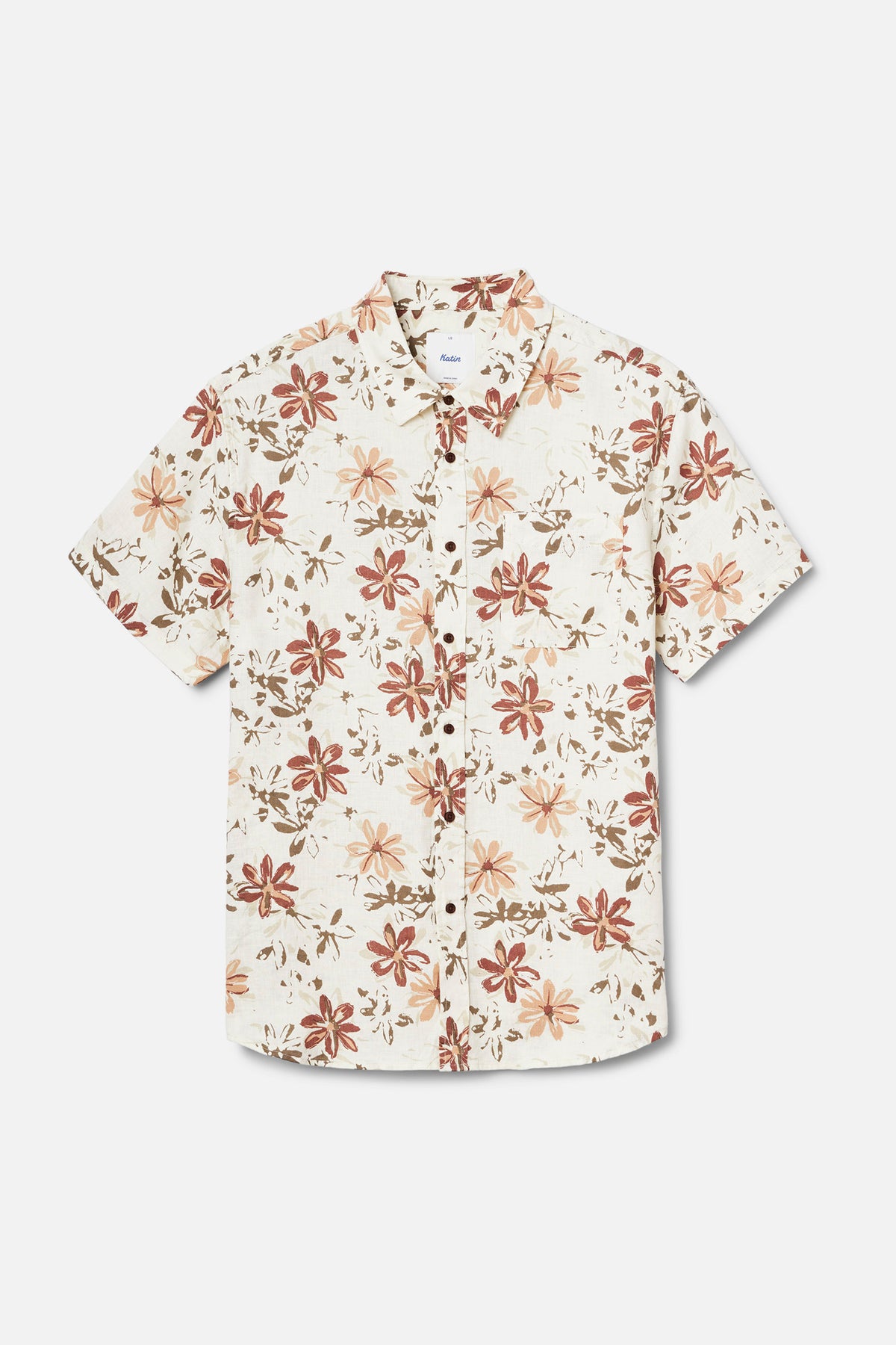 Floral patterned shirt on a white background