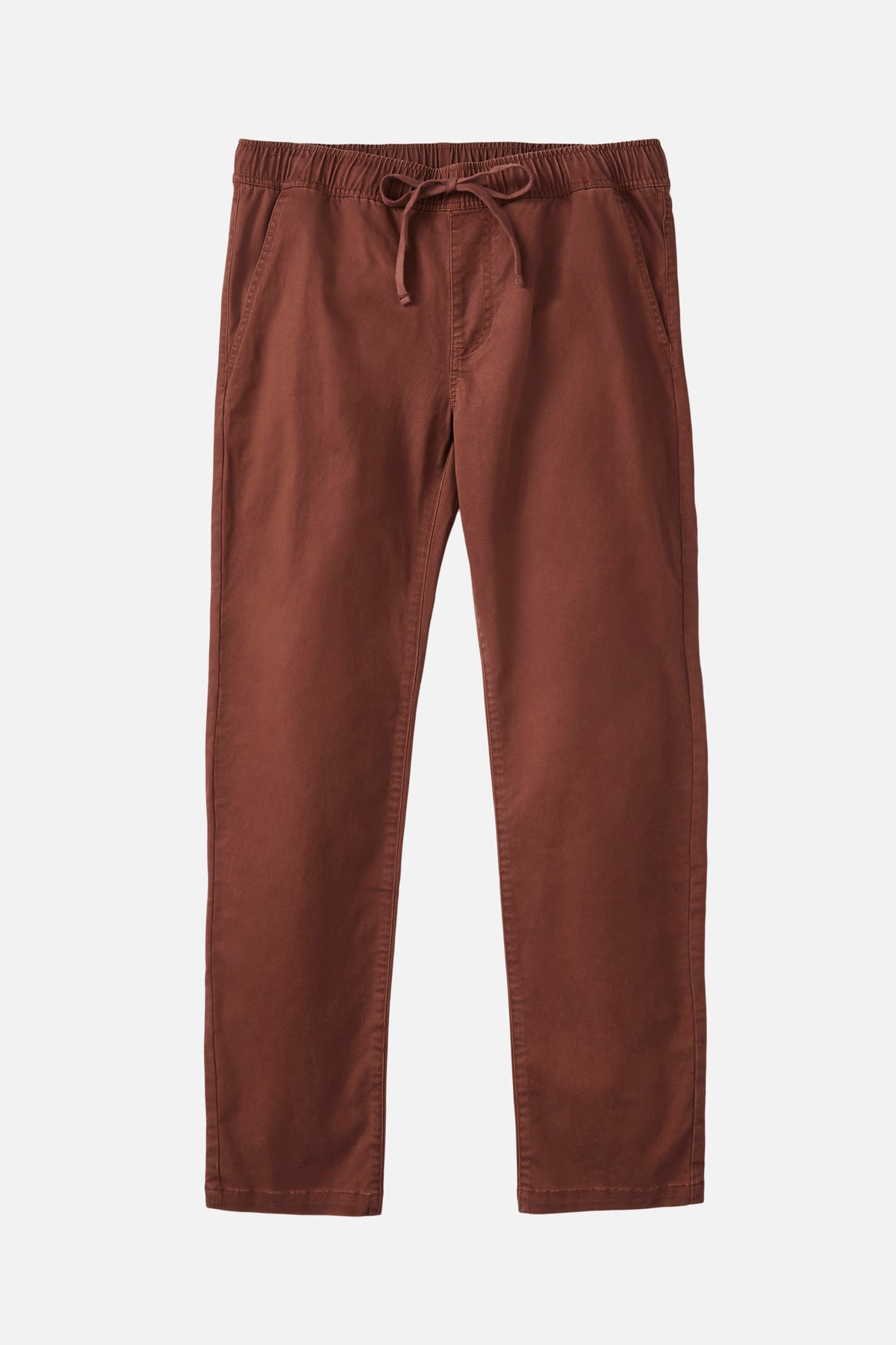 Brown pants with a drawstring on a white background