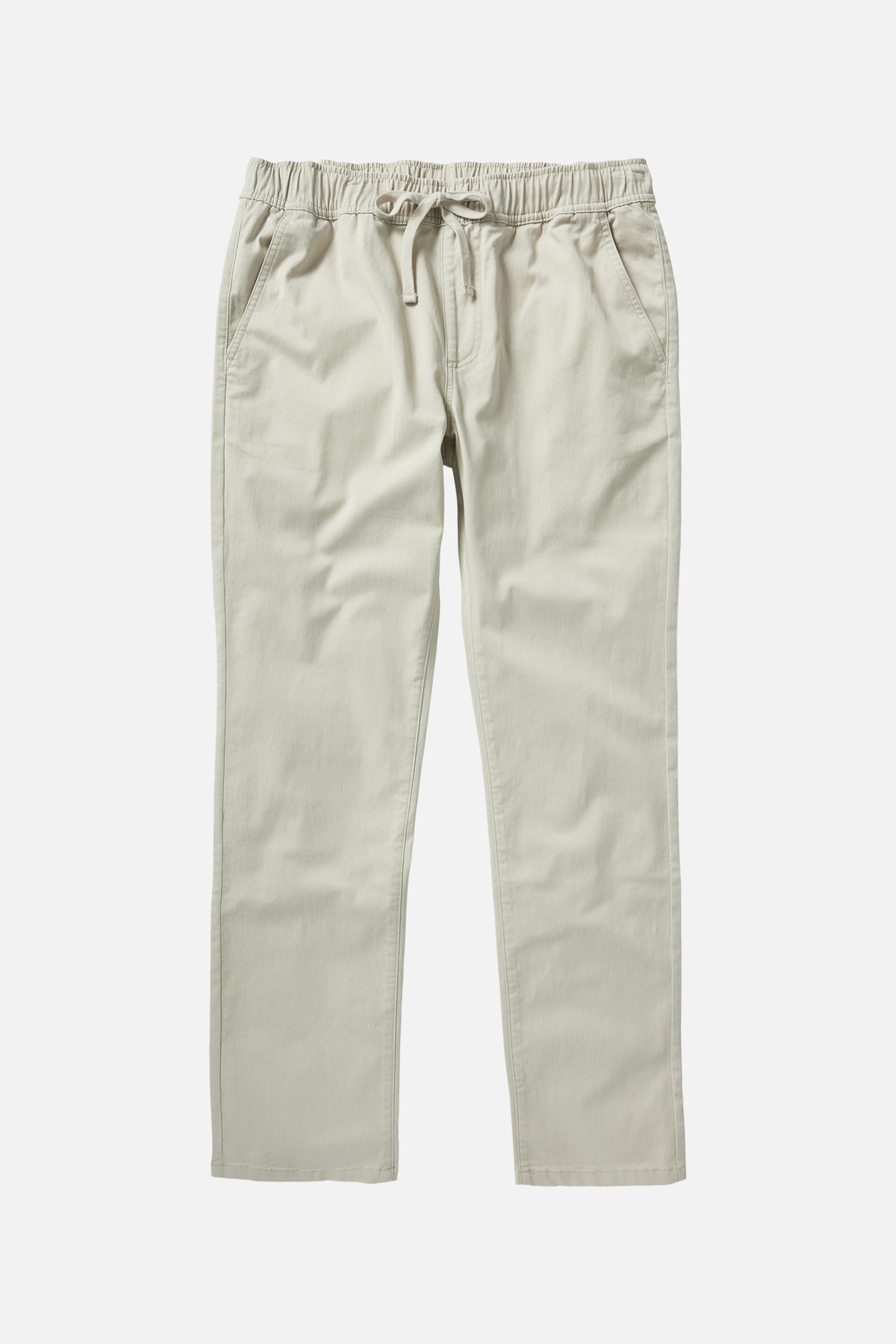 Beige pants with drawstring on a white background
