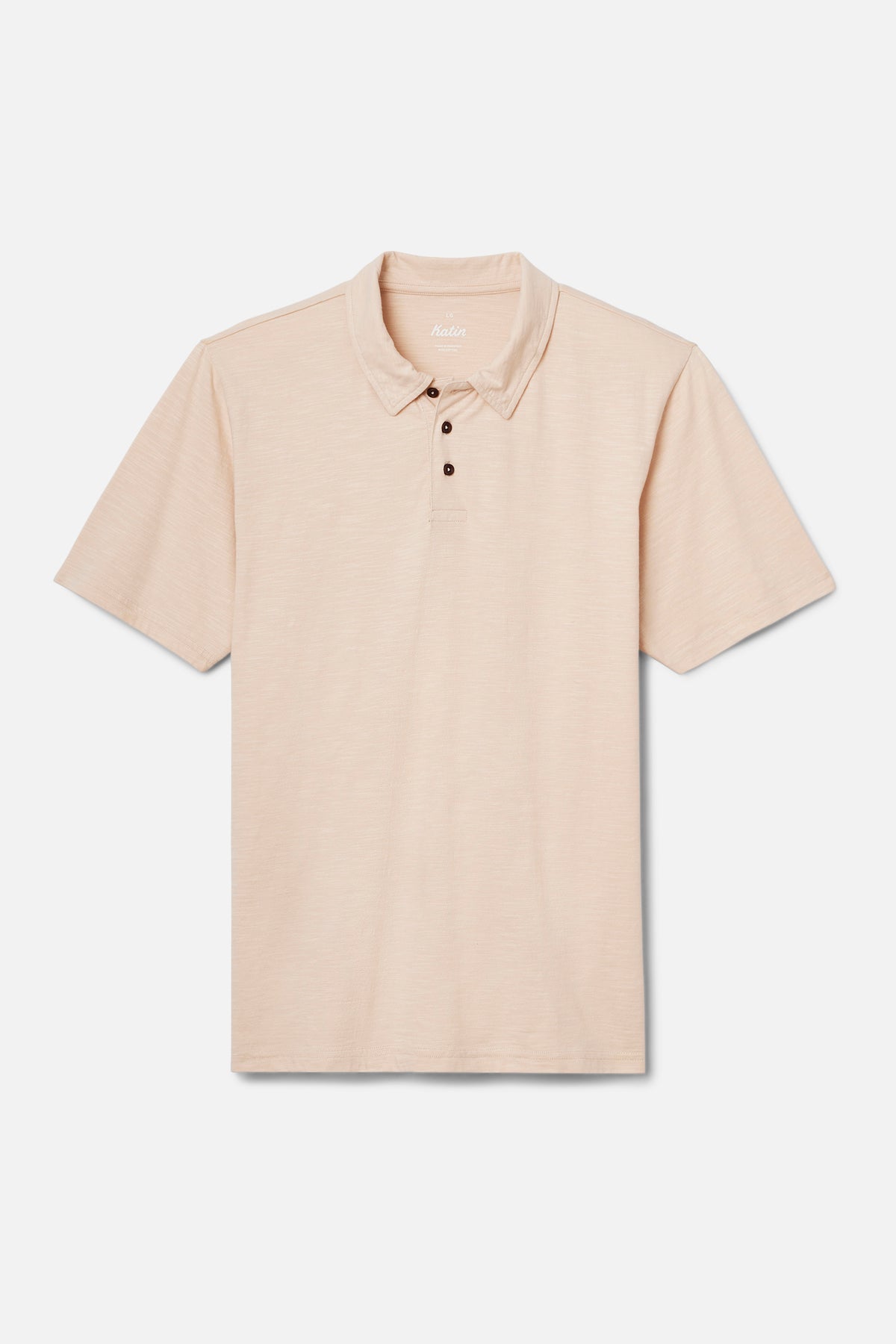 Beige polo shirt on a light gray background