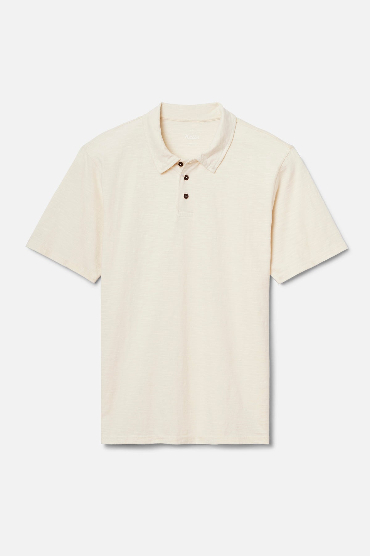 Beige polo shirt on a white background