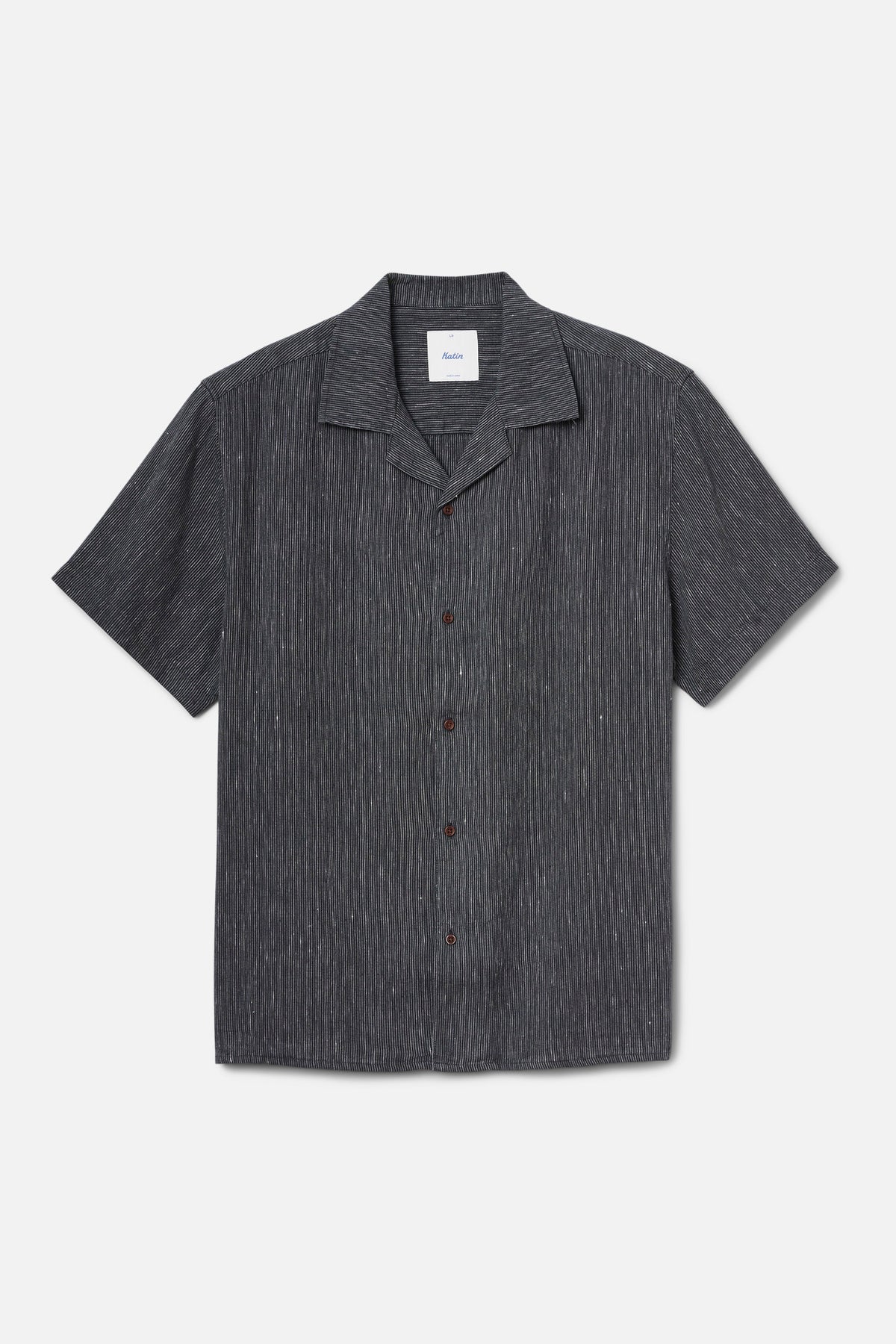 Dark gray short-sleeve shirt on a white background