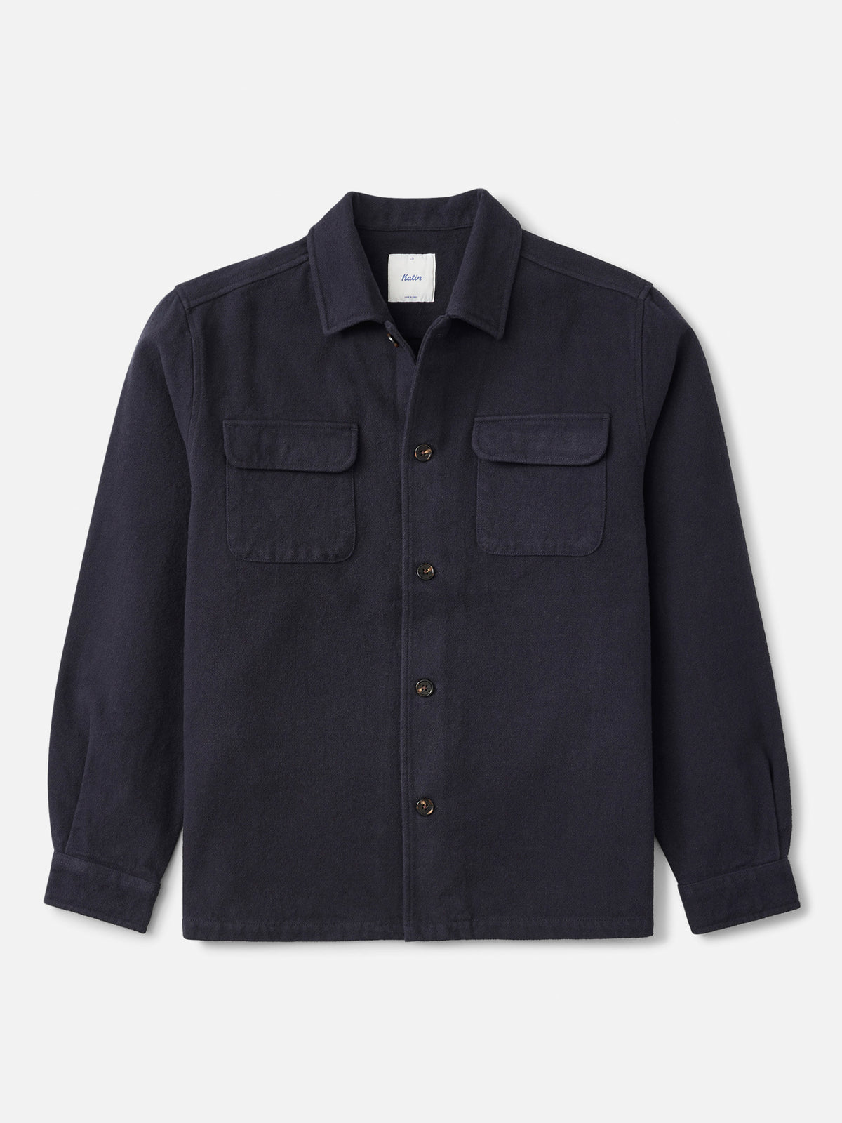Katin Shiloh Flannel in Navy heavyweight flannel, flat, front #color_navy