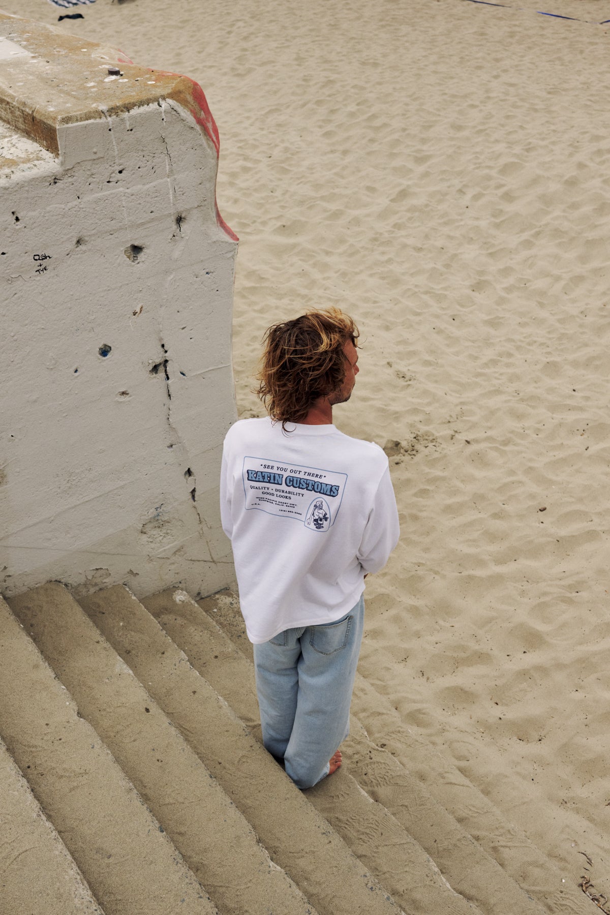 Katin Lorry Box Fit Ls Tee in White - lifestyle