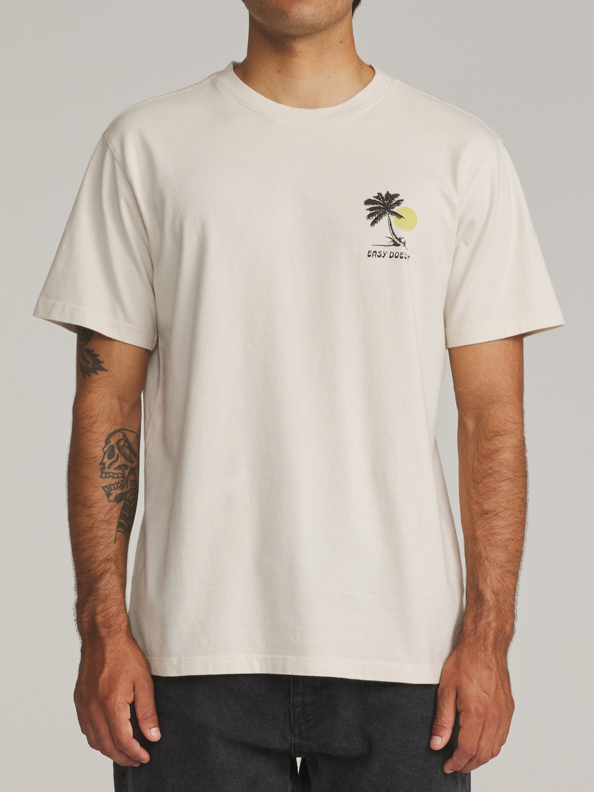 Katin Bien Tee in Vintage White - worn on model, front