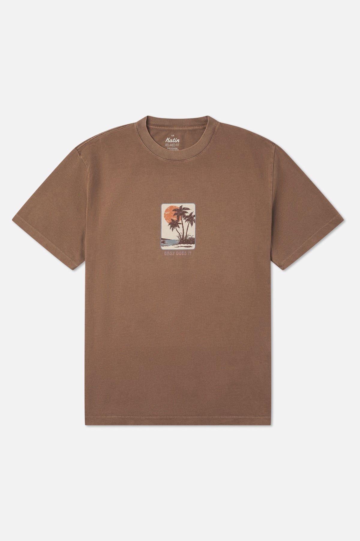 Katin Brisa Box Fit Tee in Brown Vintage Wash - front view