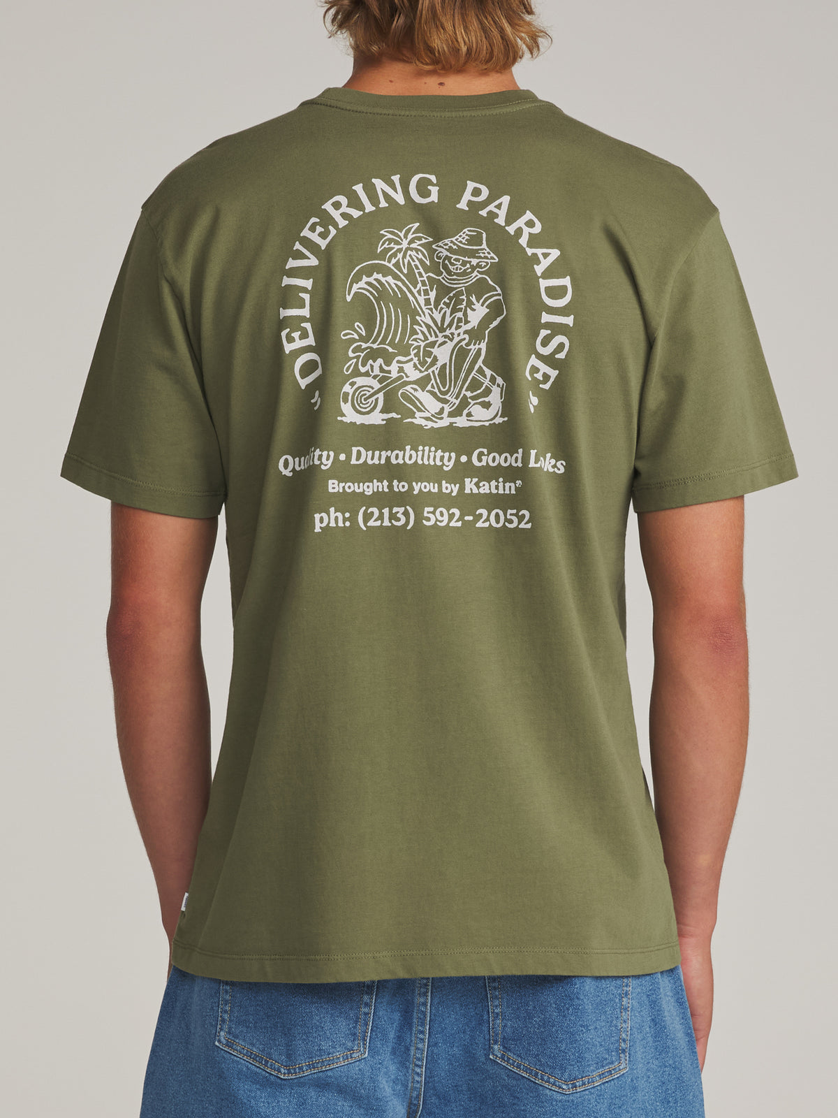 Katin Garden Tee in Clover - worn on model, back