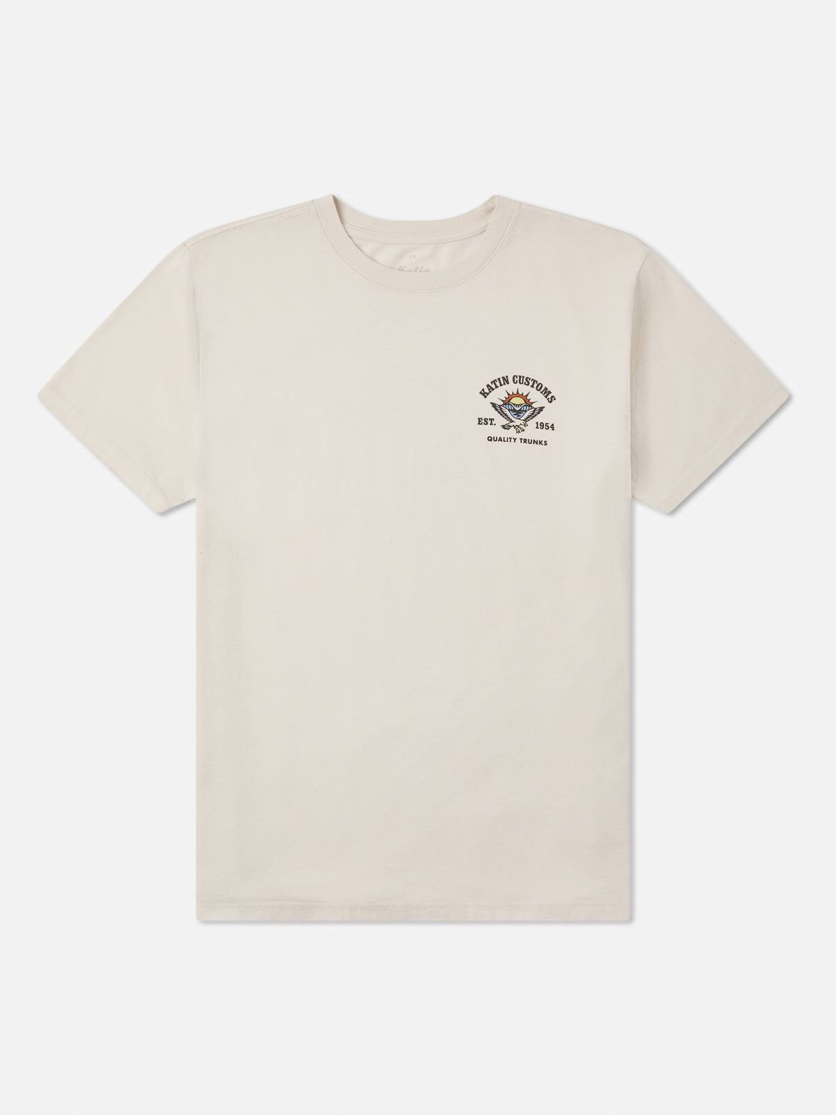 Katin Herman Tee in Vintage White midweight jersey, flat, front #color_vintage white