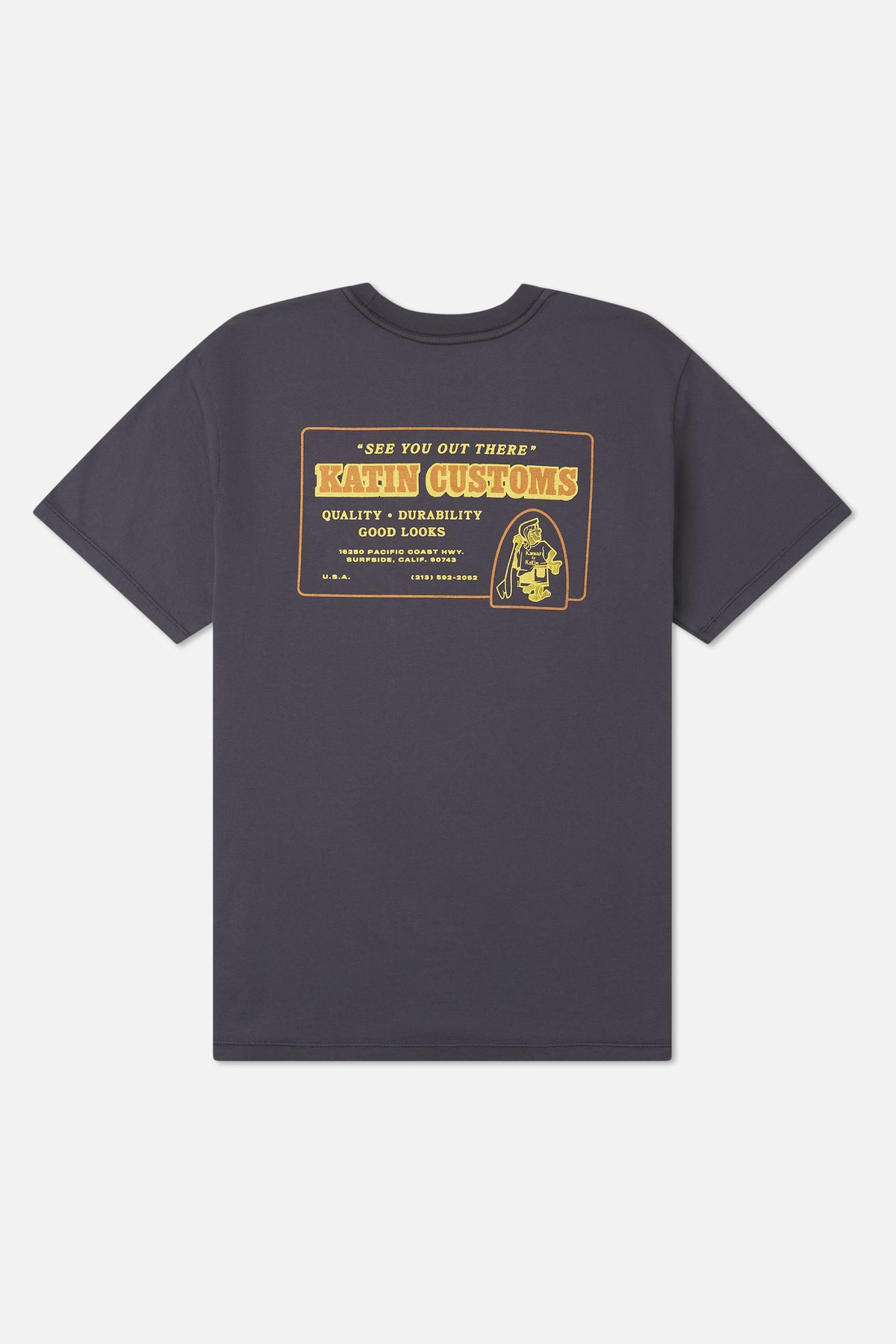 Katin Lorry Tee in Polar Navy Vintage Wash - back view