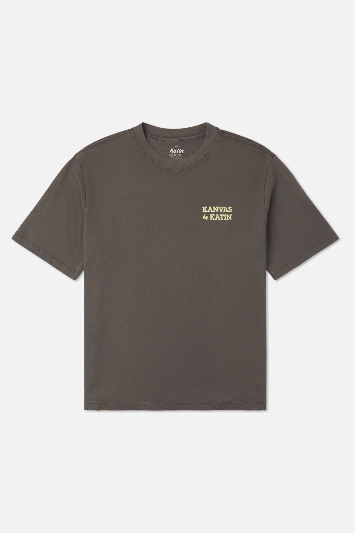 Katin Pipe Box Fit Tee in Lead Vintage Wash - front view