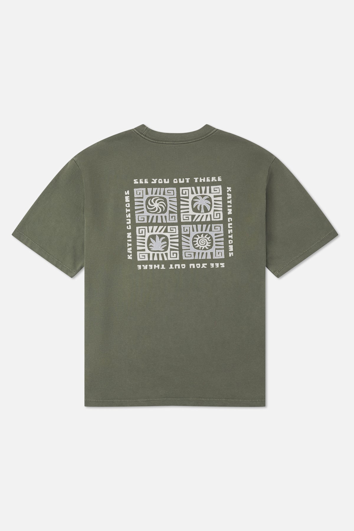 Katin Root Box Fit Tee in Clover Vintage Wash - back view