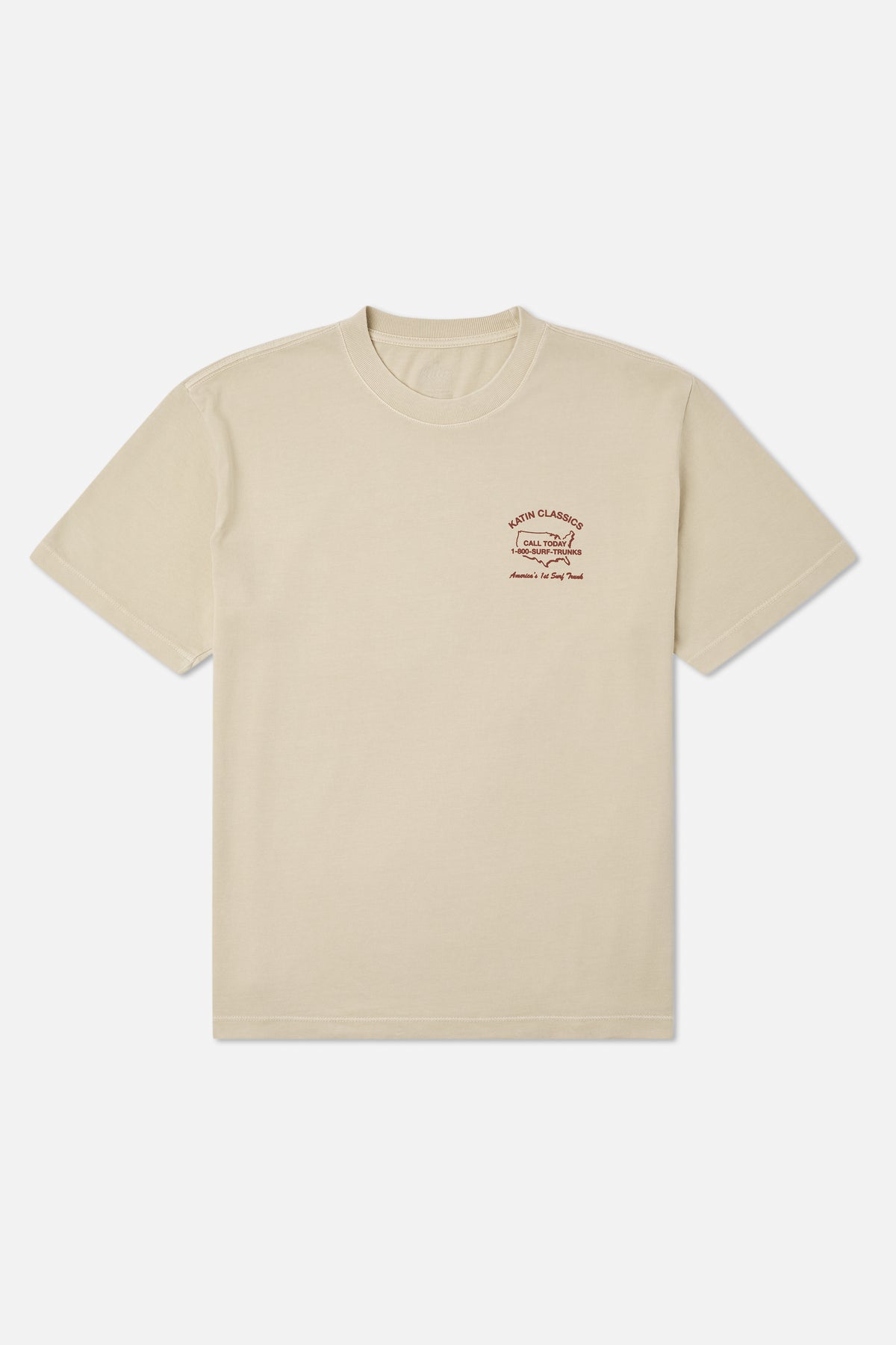 Katin States Box Fit Tee in Pelican Vintage Wash - front view
