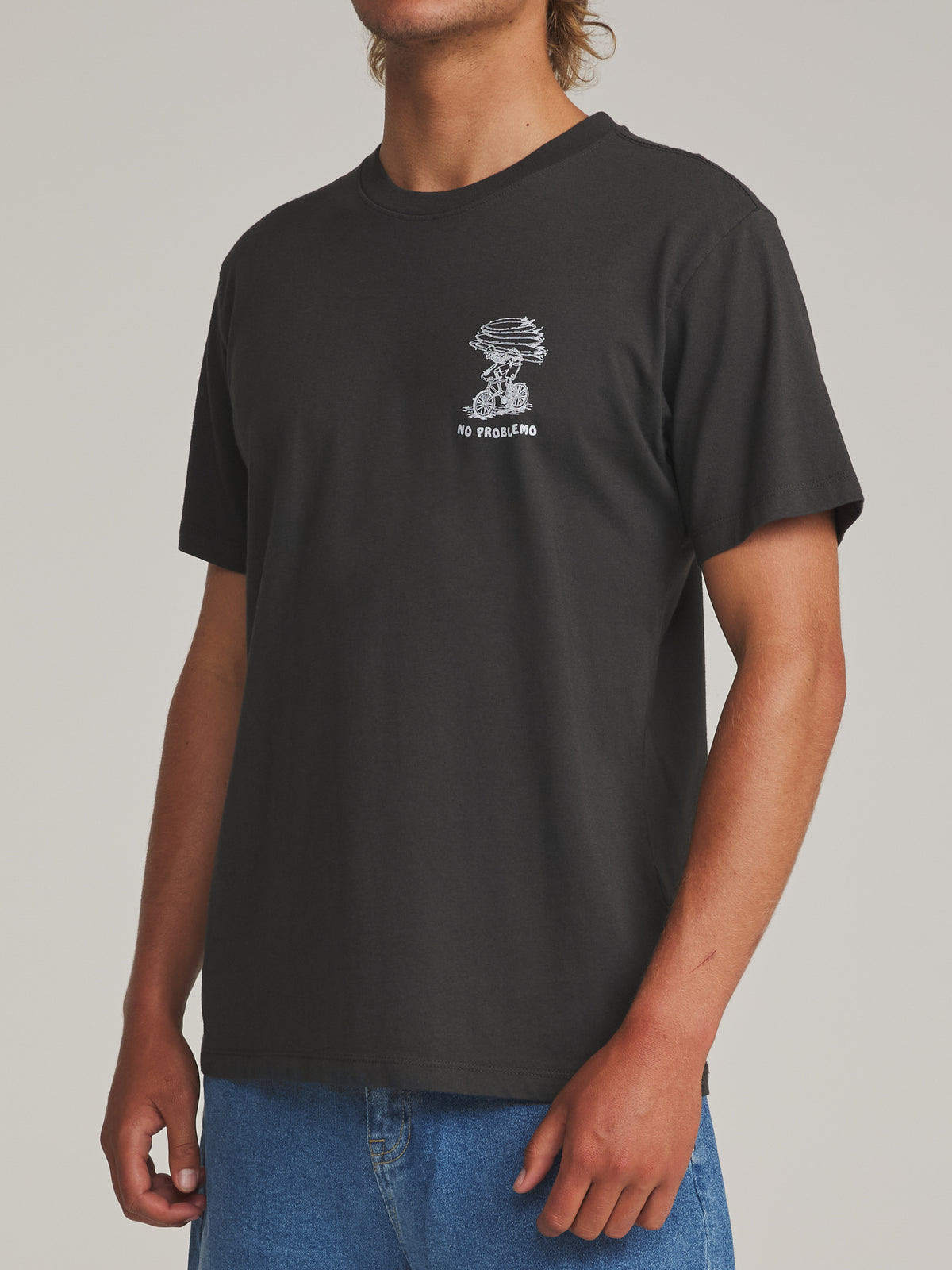 Katin Trek Tee in Black Wash - worn on model, side