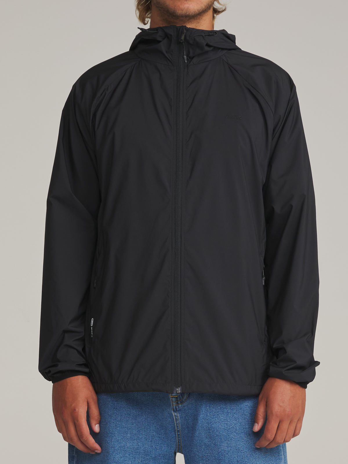 Katin OTG Shadow Jacket in Black - worn on model, front