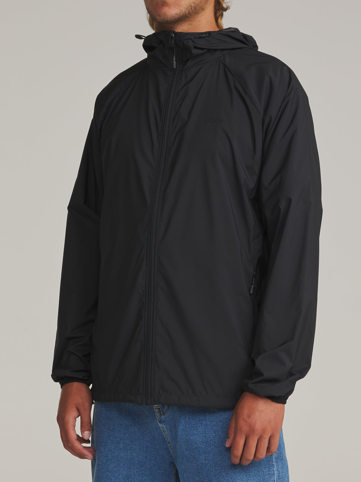 Katin OTG Shadow Jacket in Black - worn on model, side