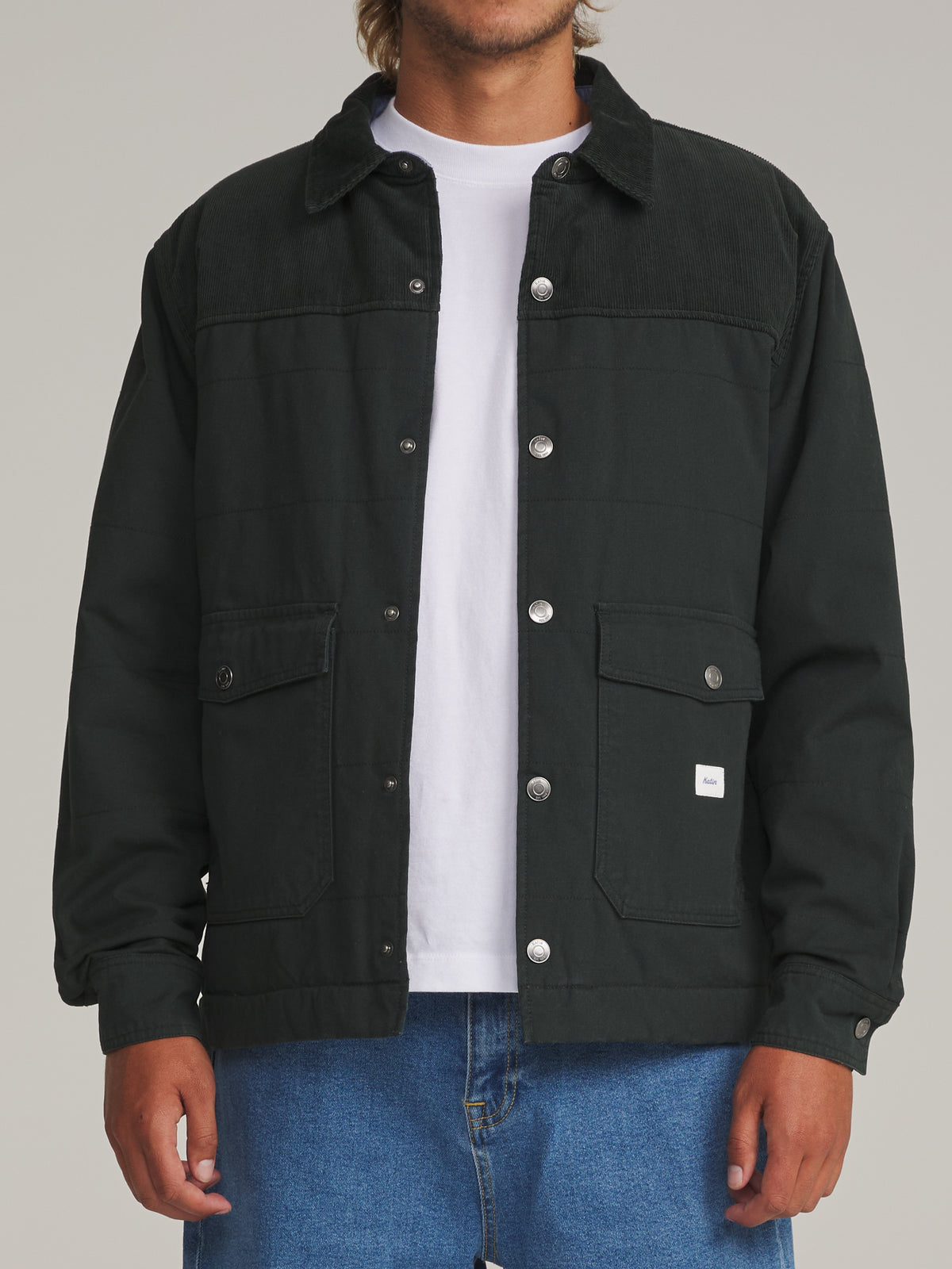 Katin Yukon Jacket in Black Wash - worn on model, front