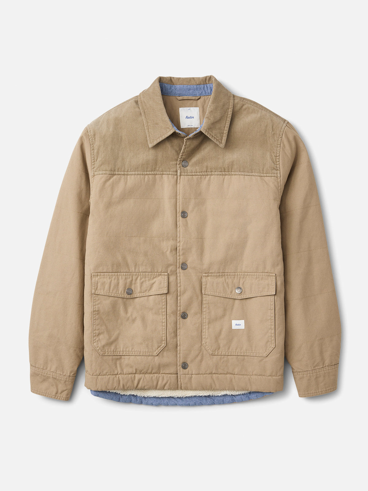 Katin Yukon Jacket in Khaki, flat, front #color_khaki