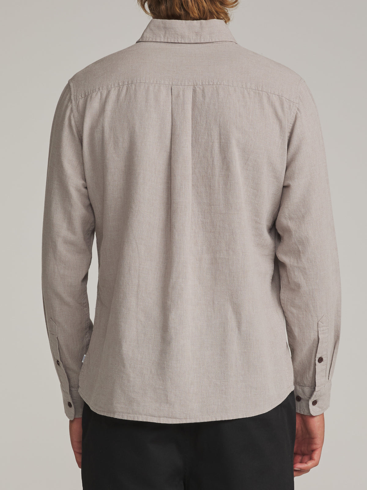 Katin Clyde Shirt in Tan - worn on model, back