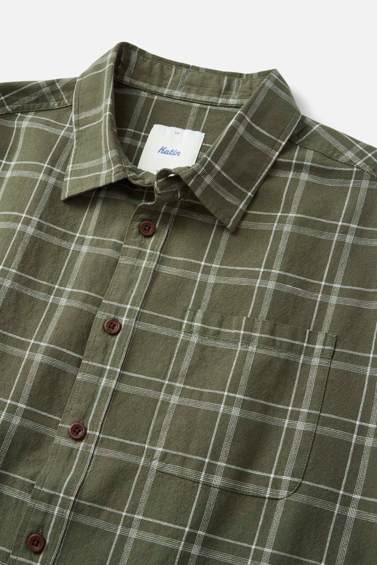 Katin Tack Shirt in Olive - detail view