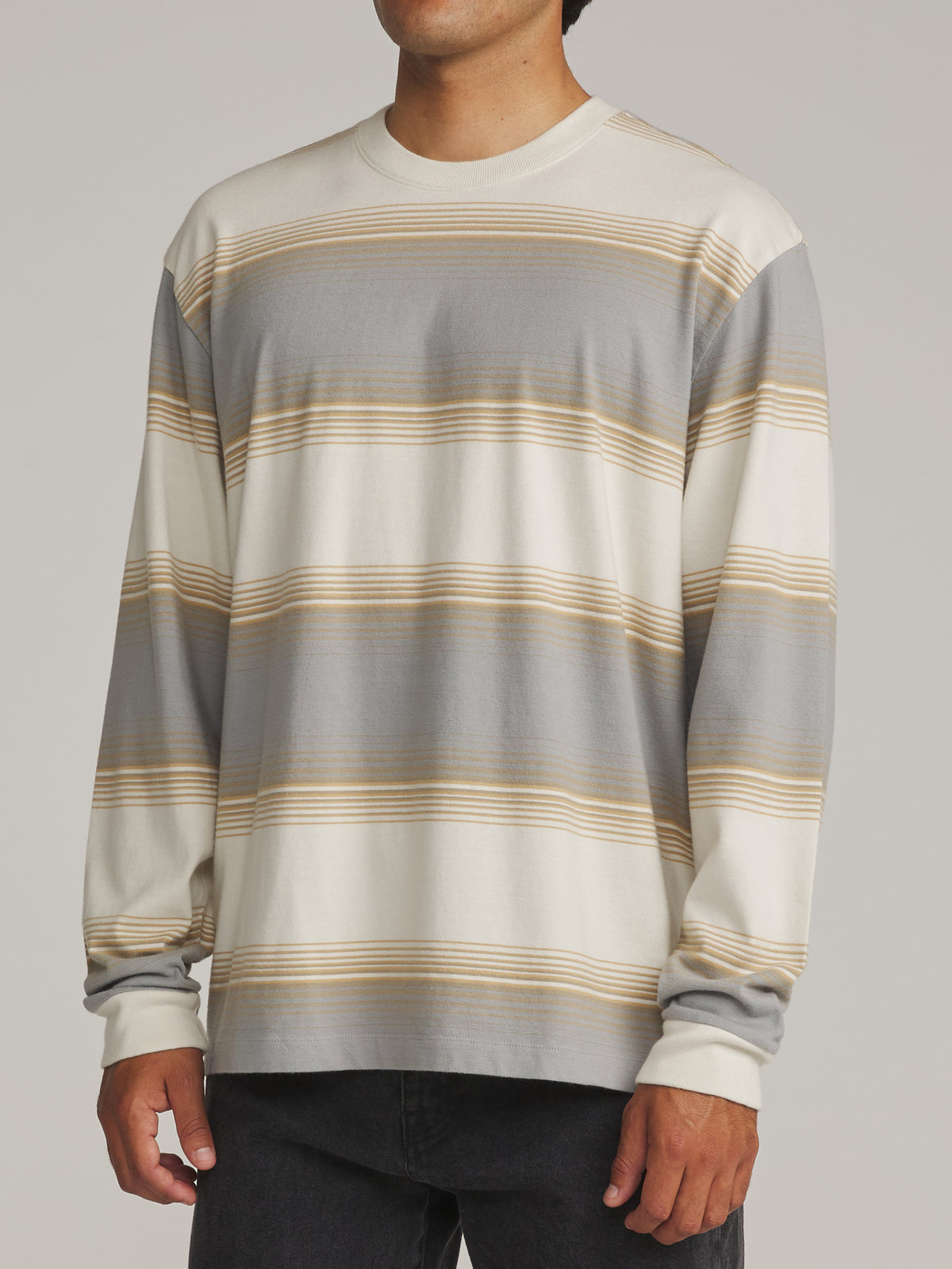Katin Sunset Box Fit Ls Tee in Vapor - worn on model, side