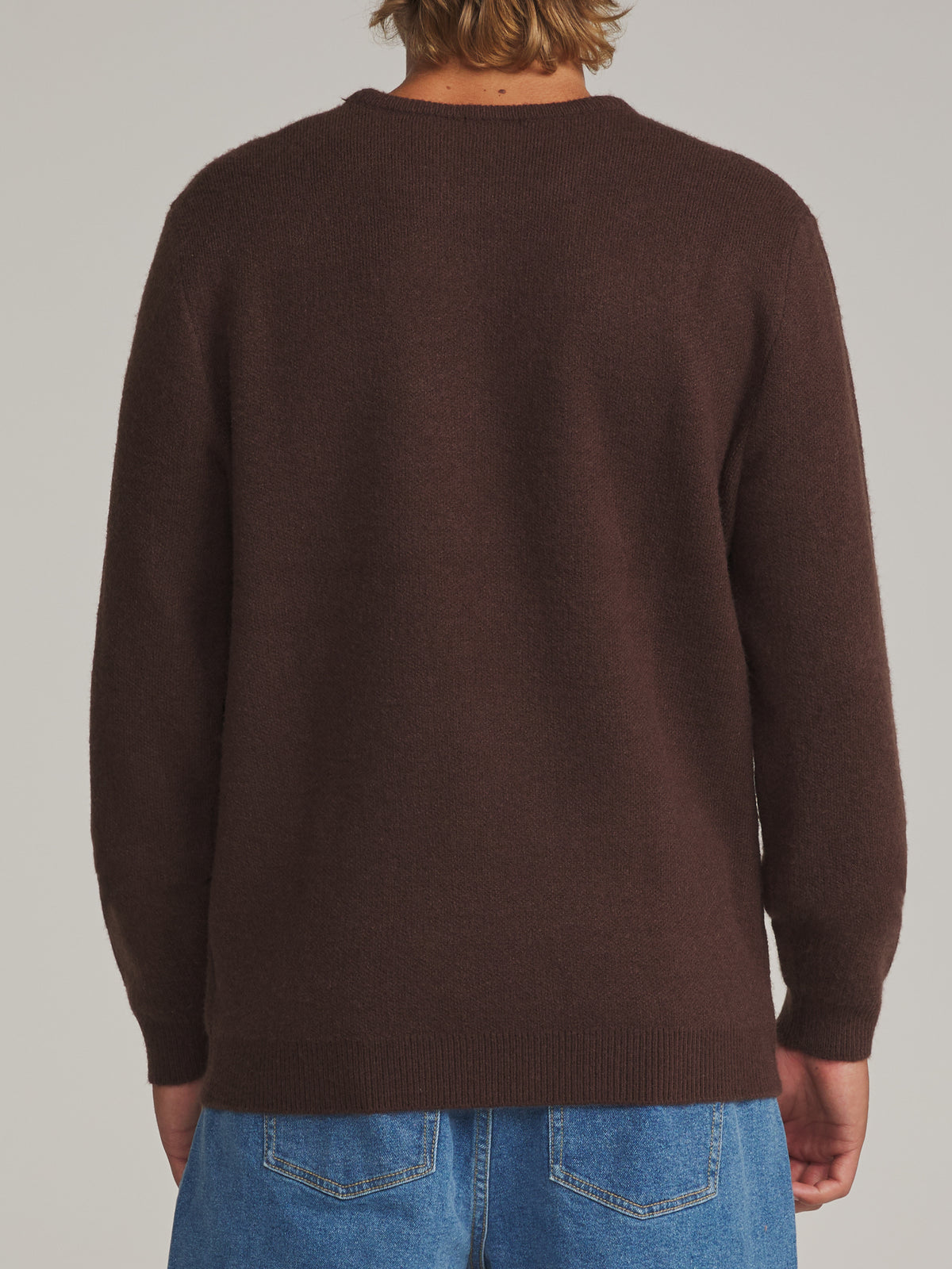Katin Rivers Sweater in Brown - worn on model, back