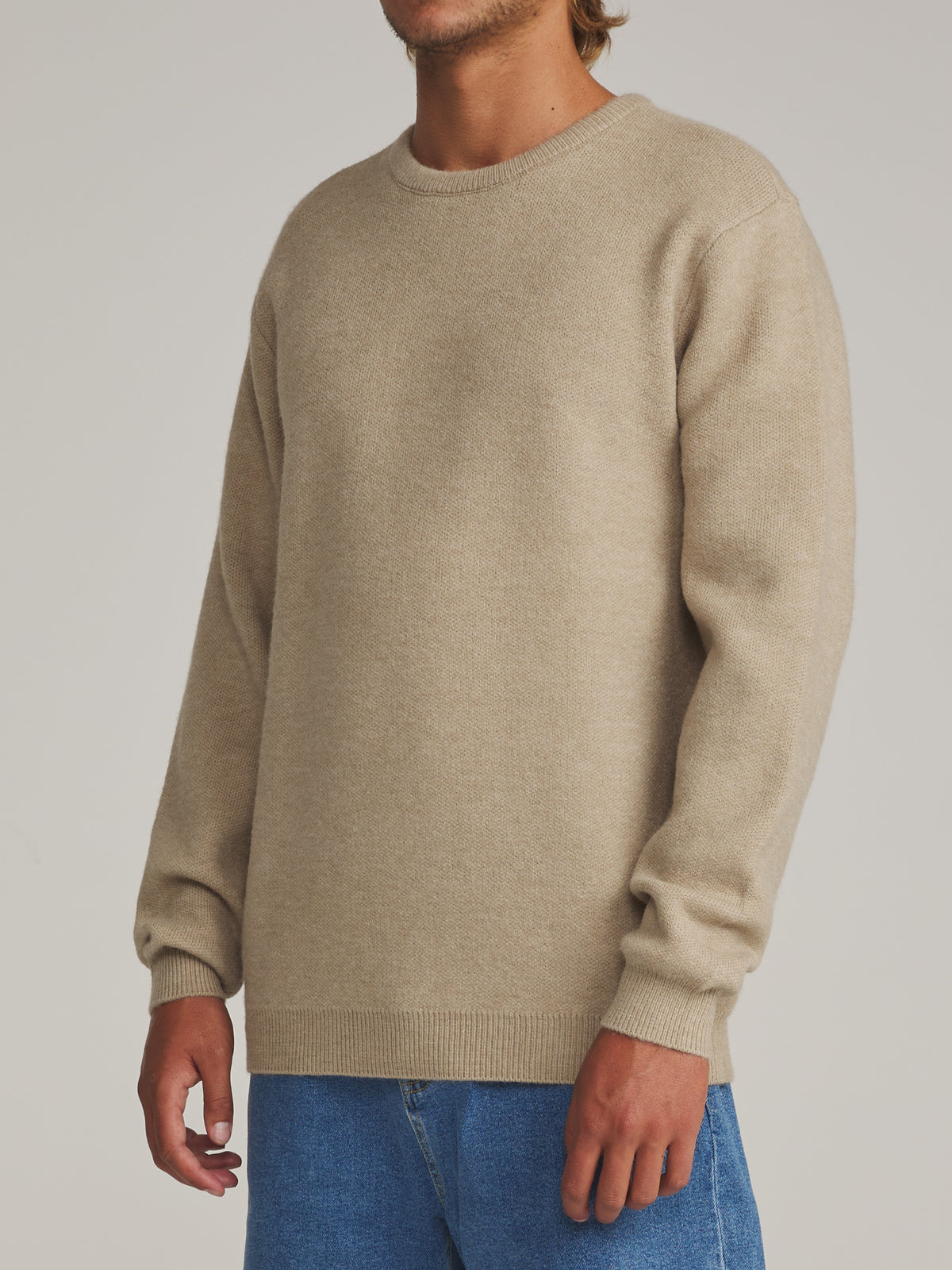 Katin Rivers Sweater in Vintage Khaki - worn on model, side