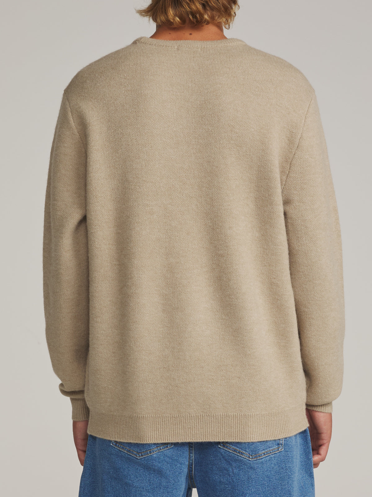 Katin Rivers Sweater in Vintage Khaki - worn on model, back