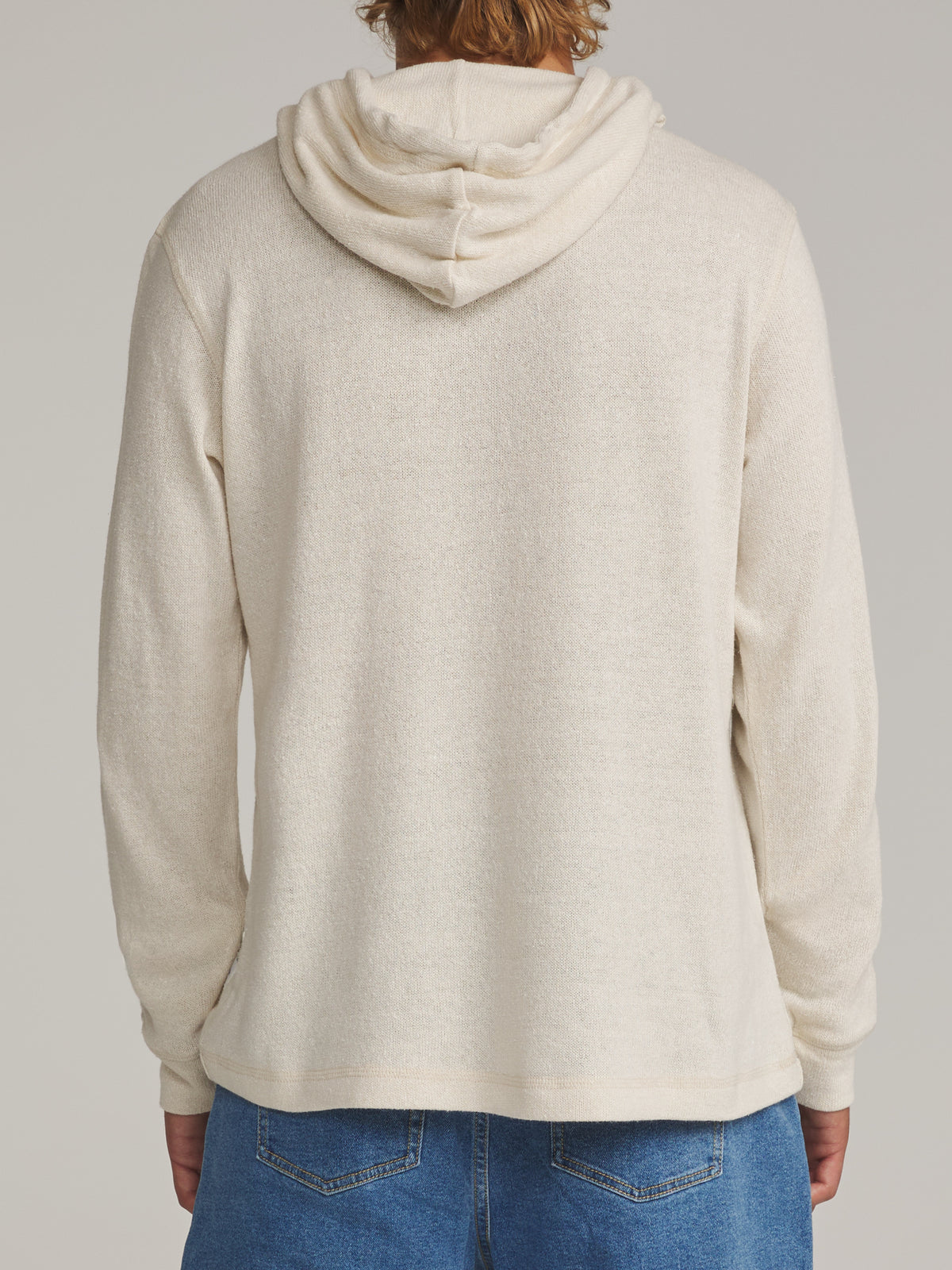Katin Sock Hood Sweater in Birch - worn on model, back