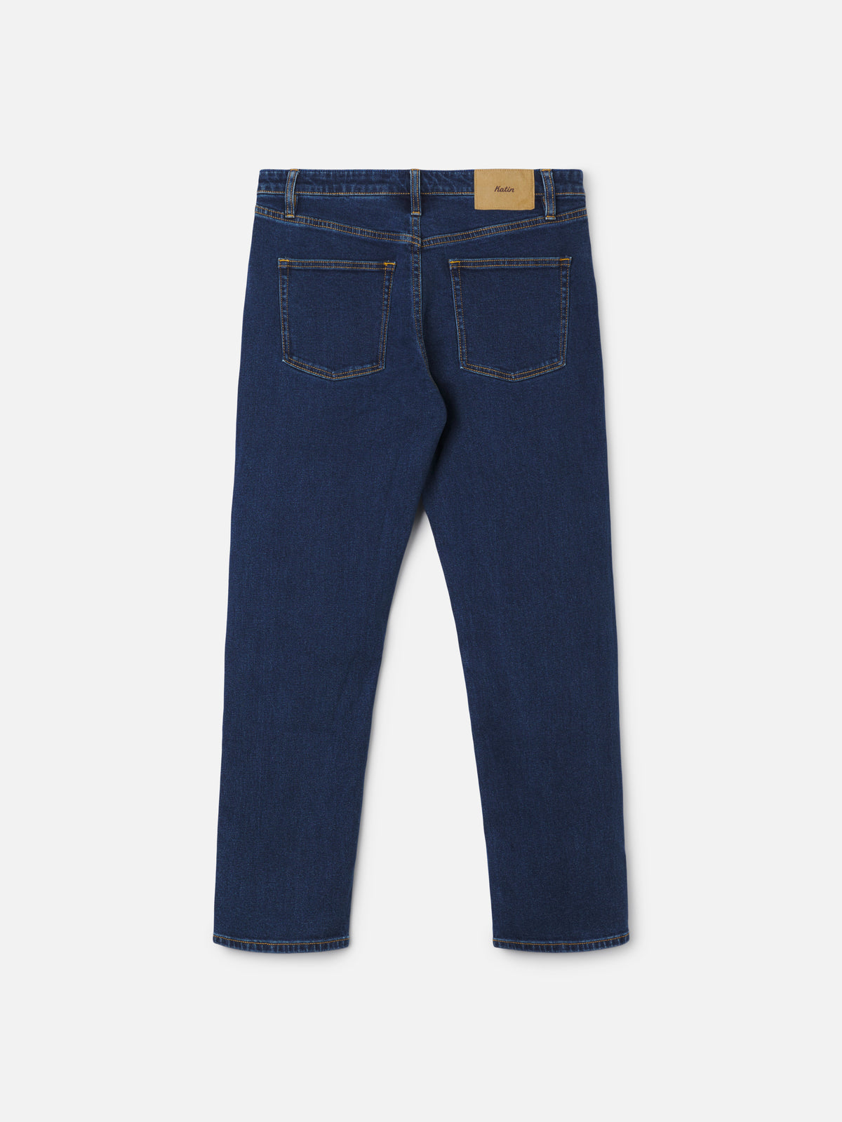 Katin Ren 57 Classic Straight in Dark Indigo denim, flat, back #color_dark indigo