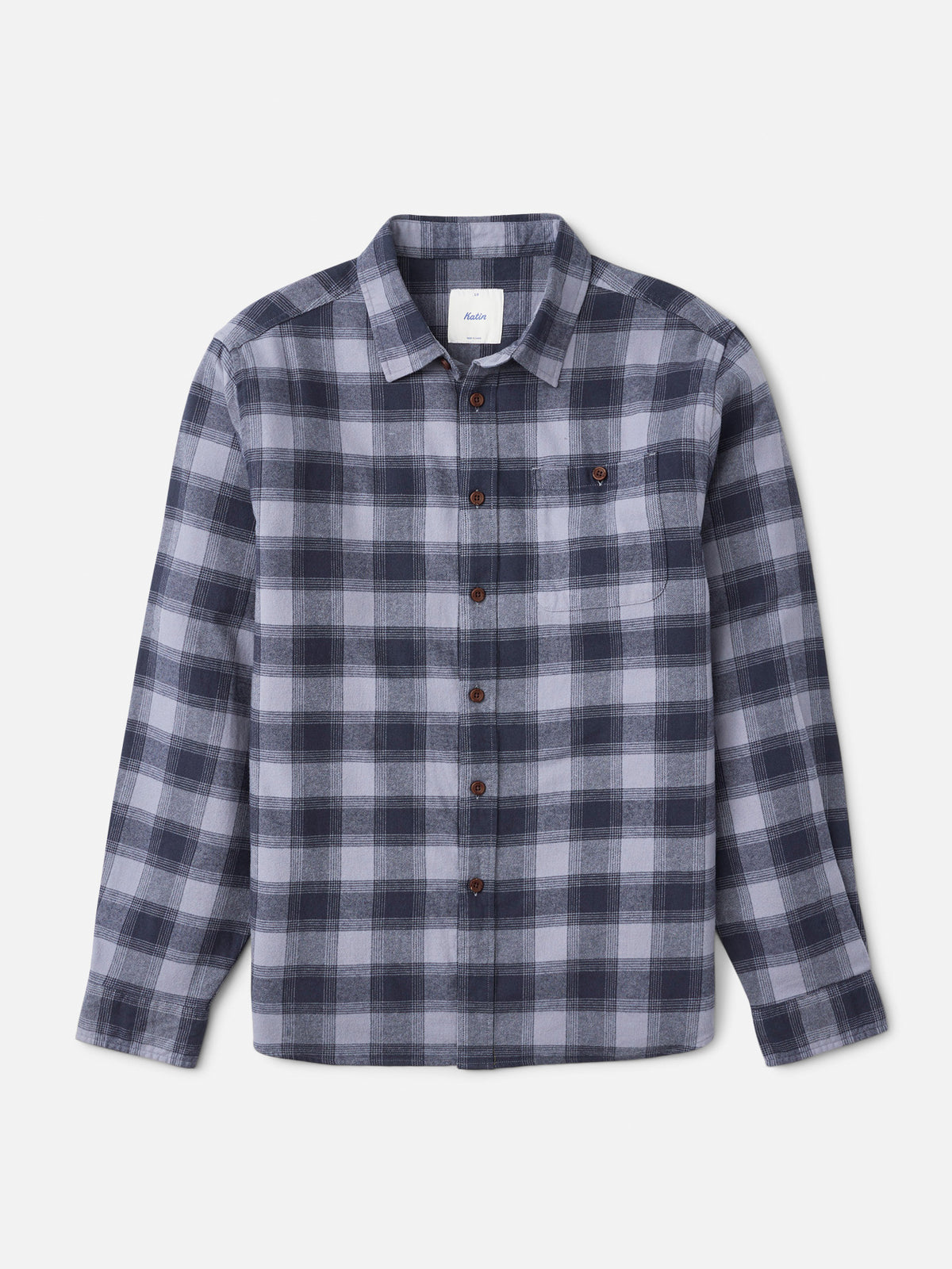 Katin Derek Flannel in Tradewinds Plaid lightweight flannel, flat, front #color_tradewinds plaid