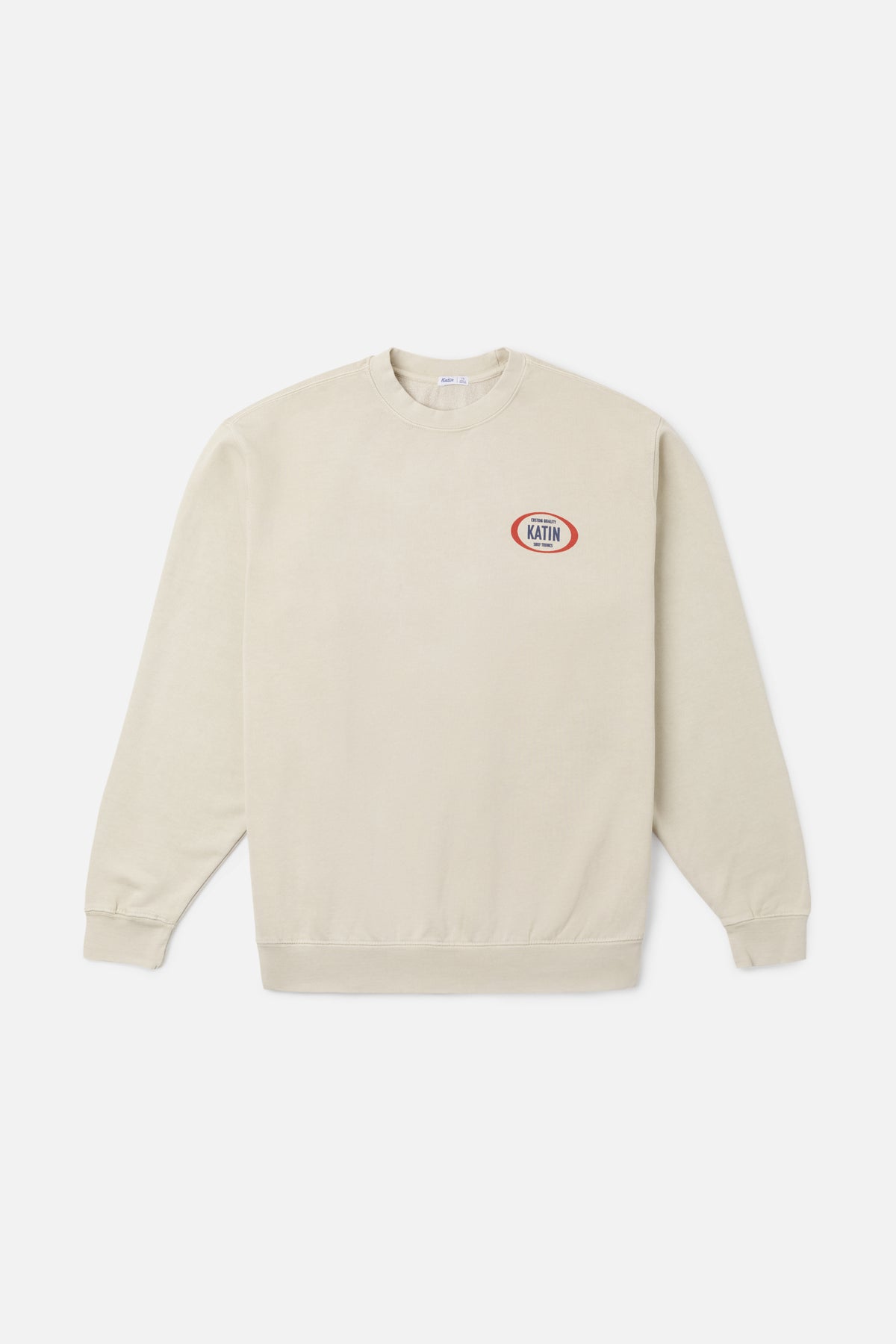 Katin Campo Crew in Pelican Vintage Wash, flat, front #color_pelican vintage wash