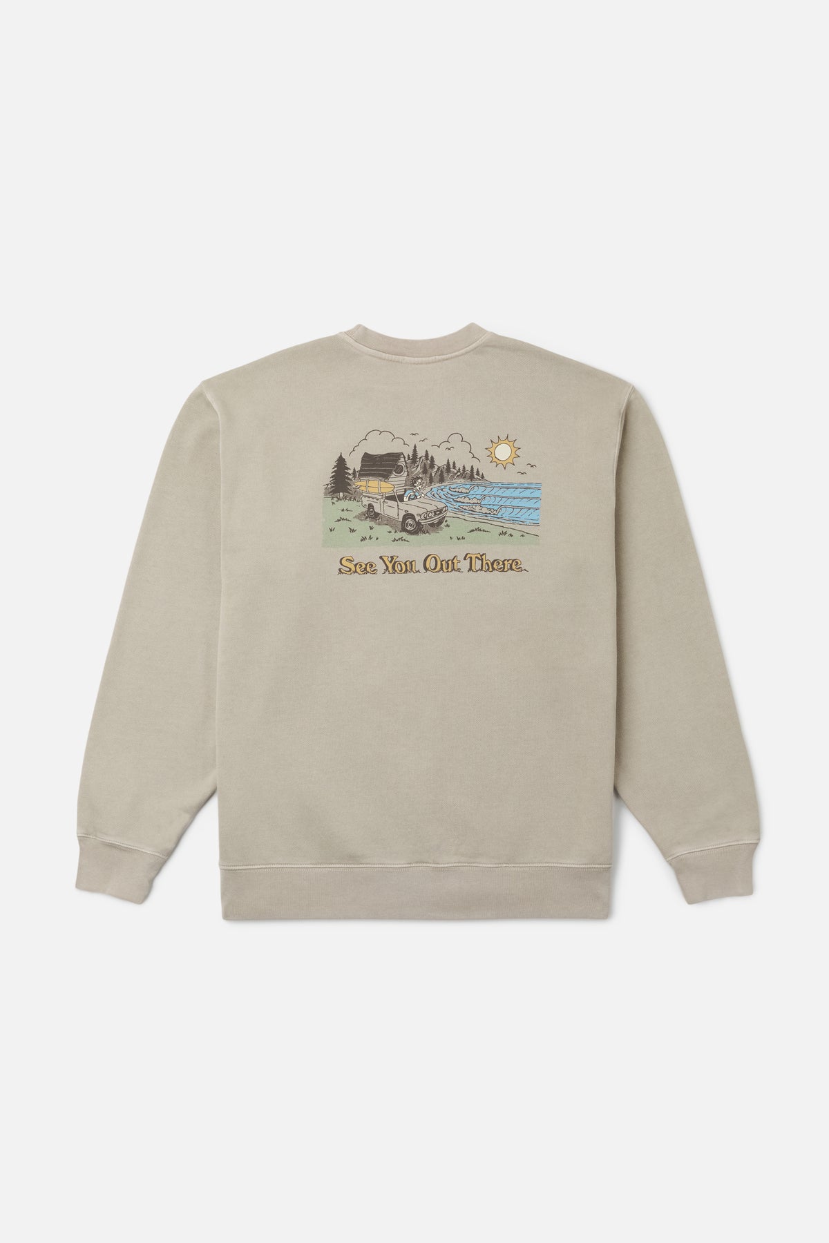 Katin Eureka Crew in Cement Vintage Wash, flat, back #color_cement vintage wash