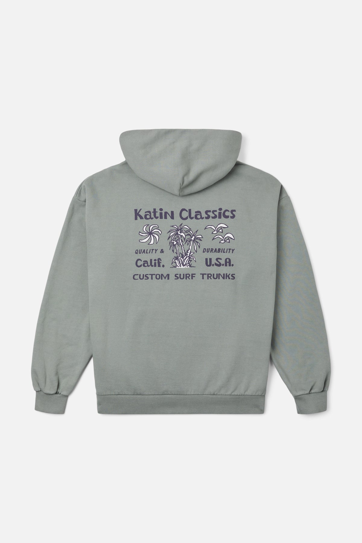 Katin Vine Hood in Graphite Vintage Wash, flat, back #color_graphite vintage wash