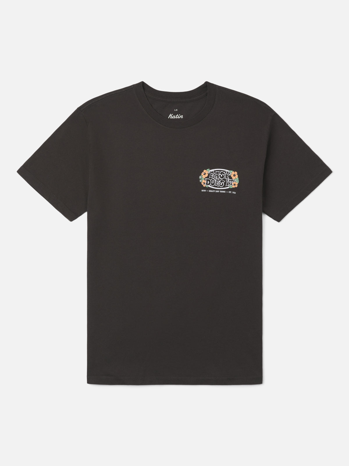 Katin Barra Tee in Black Wash midweight jersey, flat, front #color_black wash