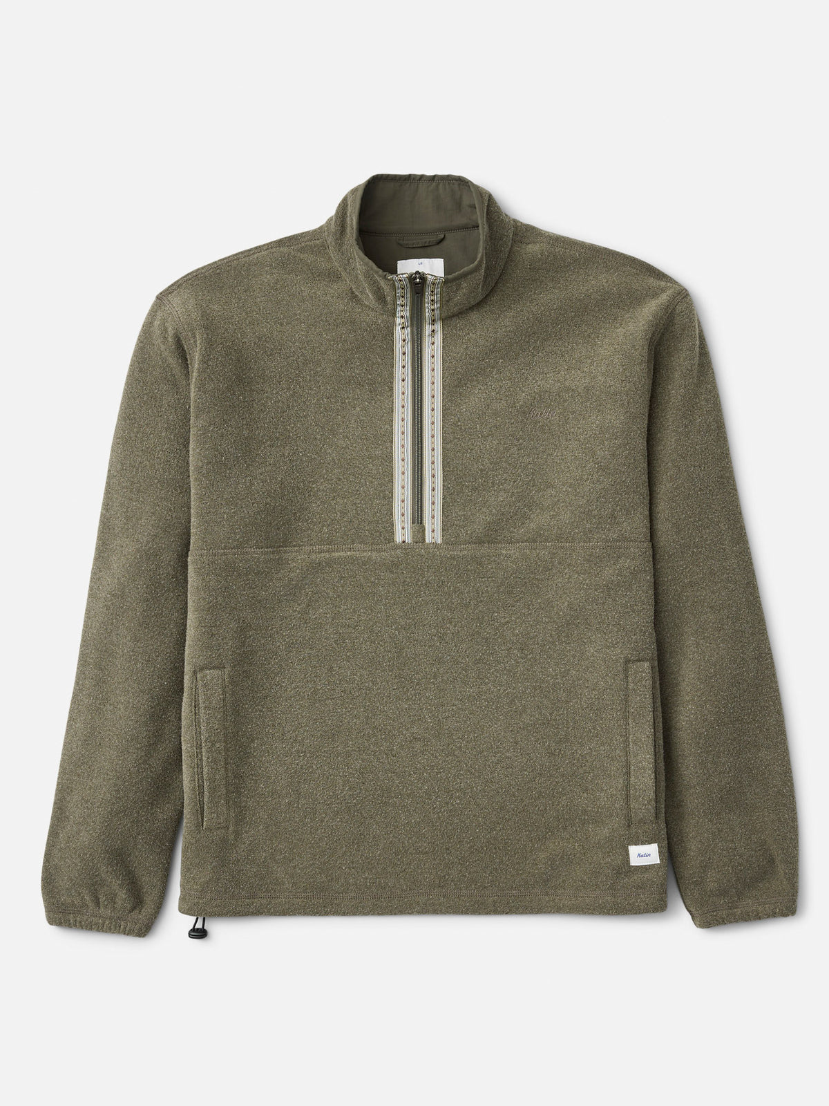 Katin Nelson Jacket in Olive polar fleece, flat, front #color_olive