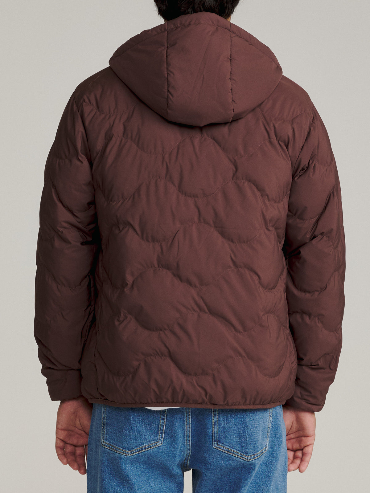 Katin OTG Henson Hooded Puffer in French Roast, on model, back #color_french roast