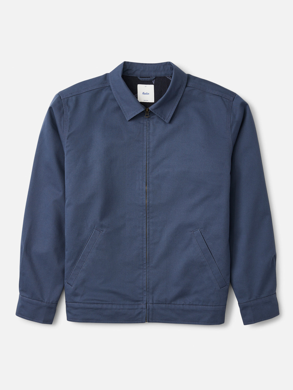 Katin Sam Jacket in Washed Blue chino twill, flat, front #color_washed blue