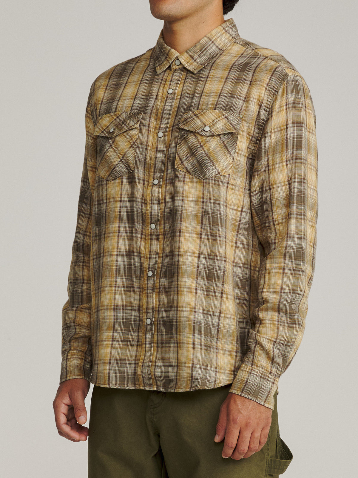 Katin Darren Shirt in Bluff, on model, side #color_bluff