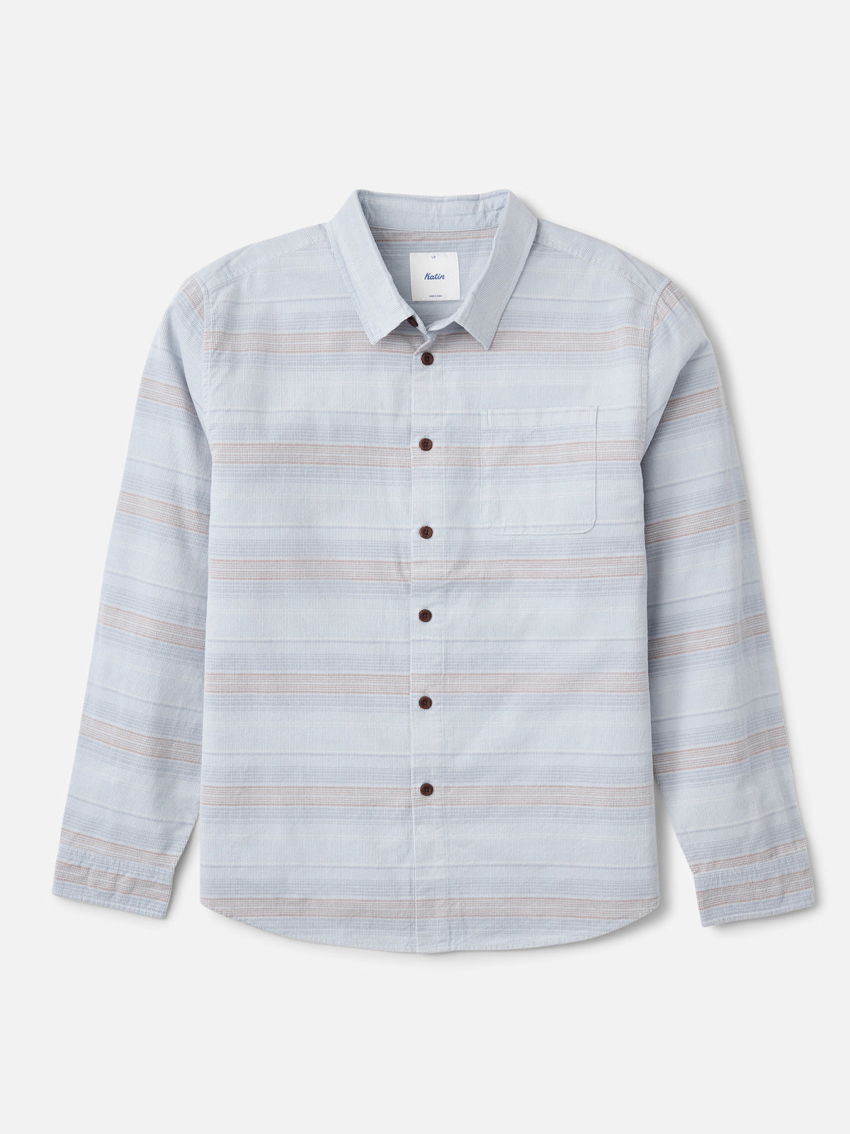 Katin Stevie Shirt in Light Blue 18 wale corduroy, flat, front #color_light blue