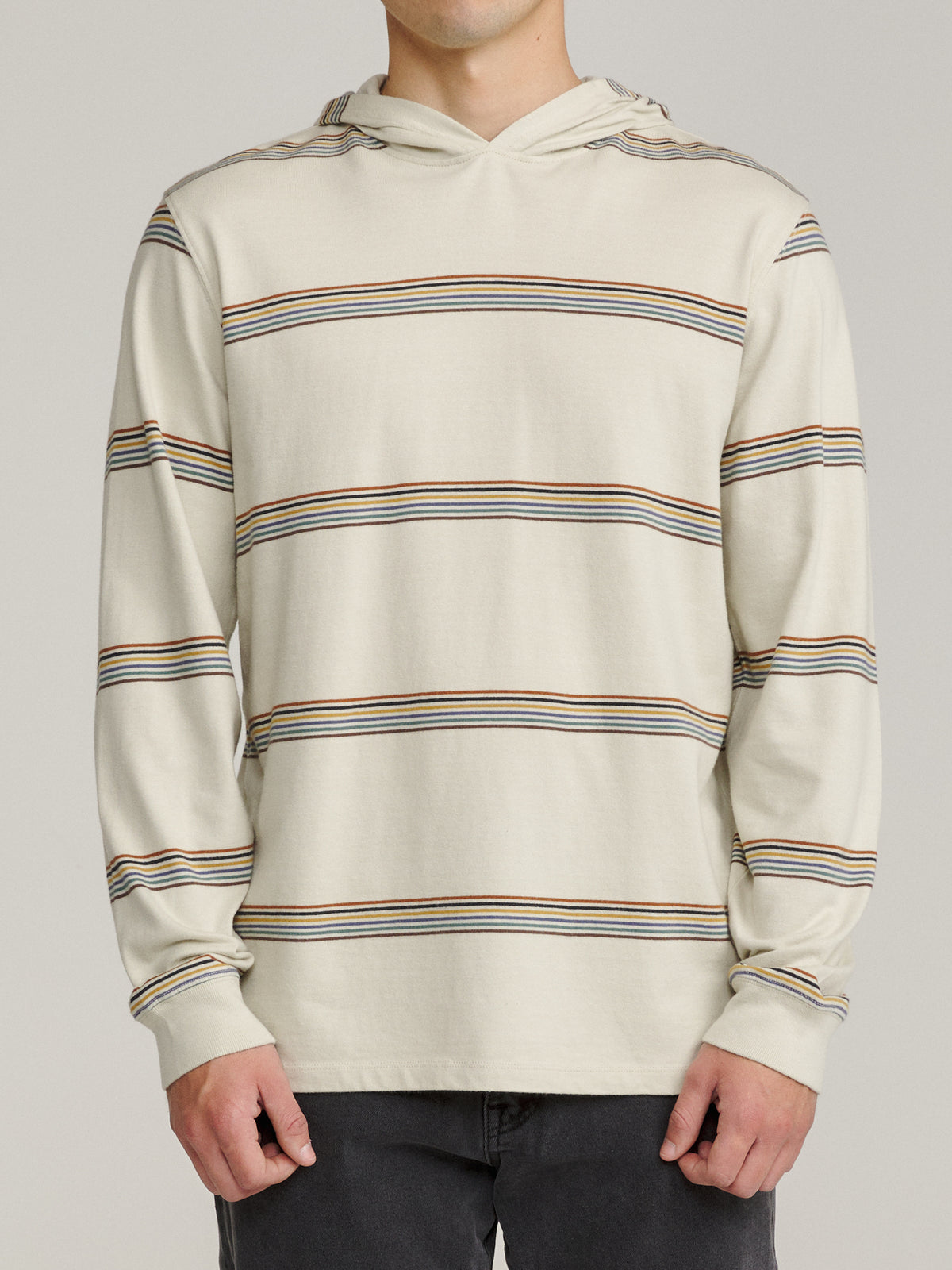 Katin Morris Hide Pullover in Birch heavyweight cotton jersey, on model, front #color_birch
