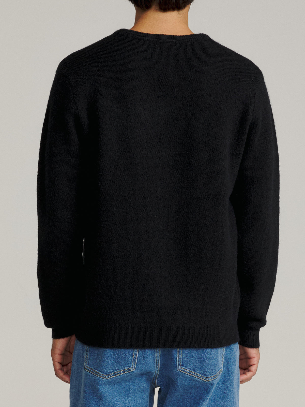 Katin Rivers Sweater in Black, on model, back #color_black