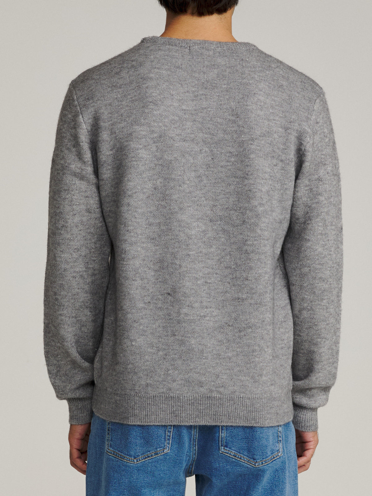 Katin Rivers Sweater in Heather Gray, on model, back #color_heather gray