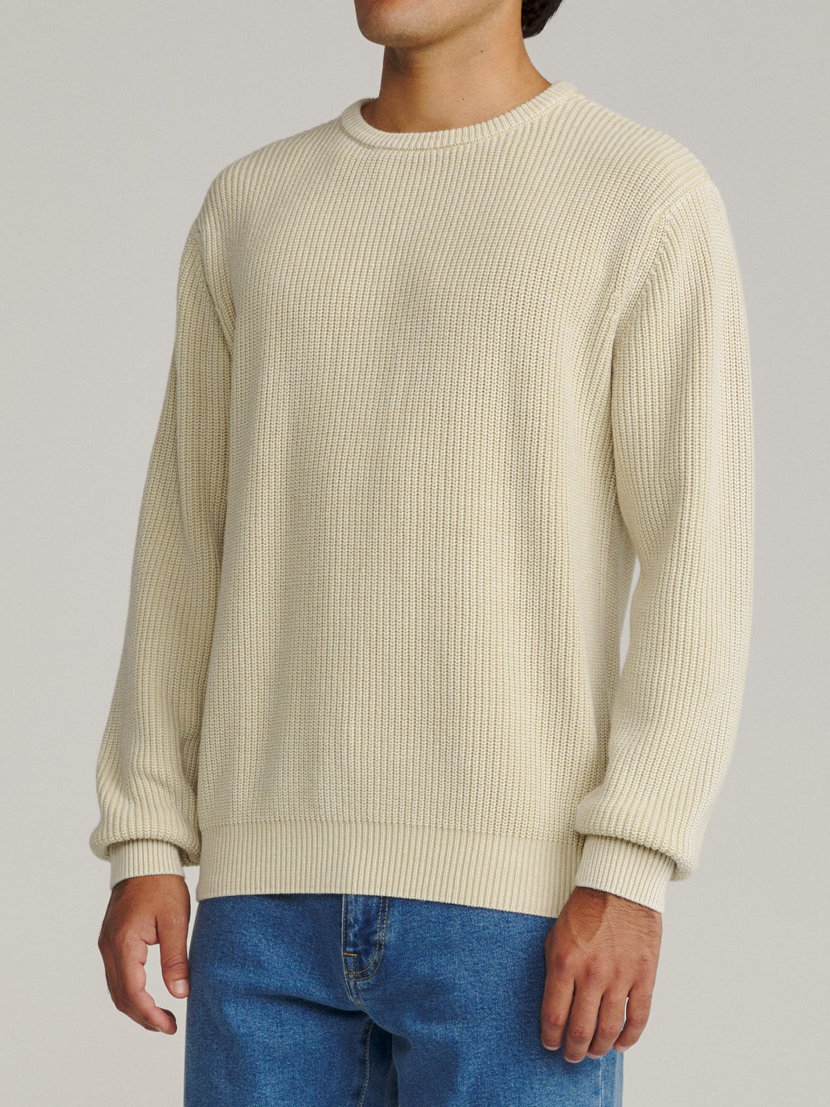 Katin Swell Sweater in Birch, on model, side #color_birch